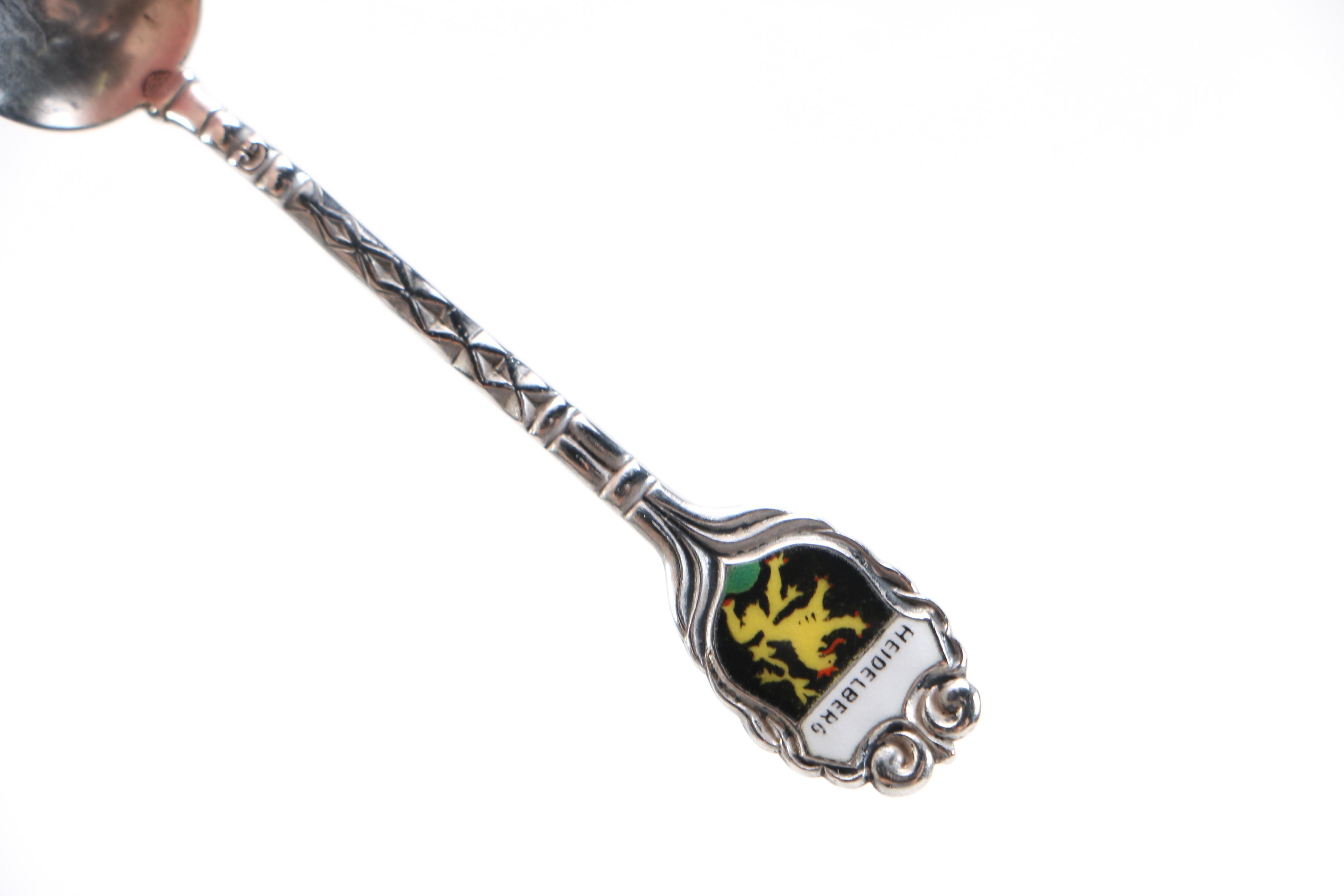 Assortment of 800 Silver Souvenir Spoons