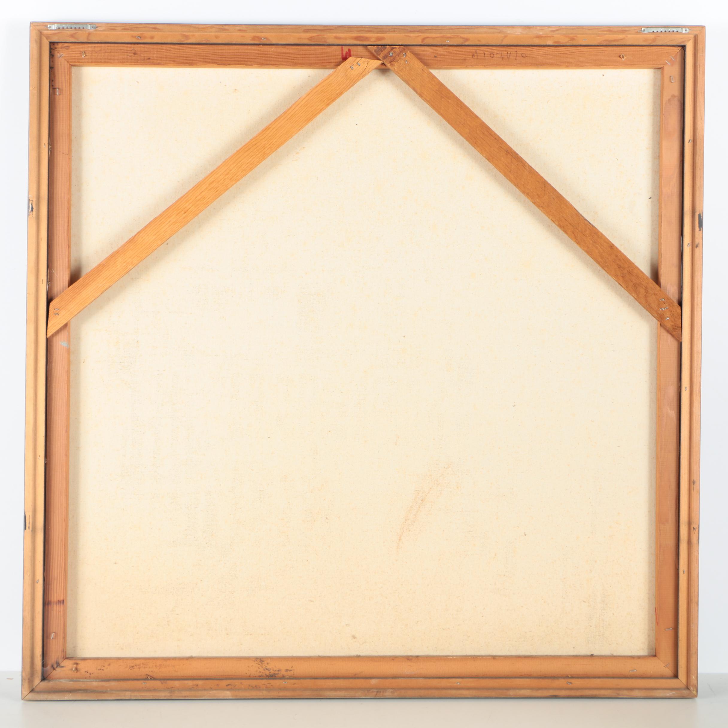 Signed Oil Painting On Canvas Of Fishing Shanty on a Pier