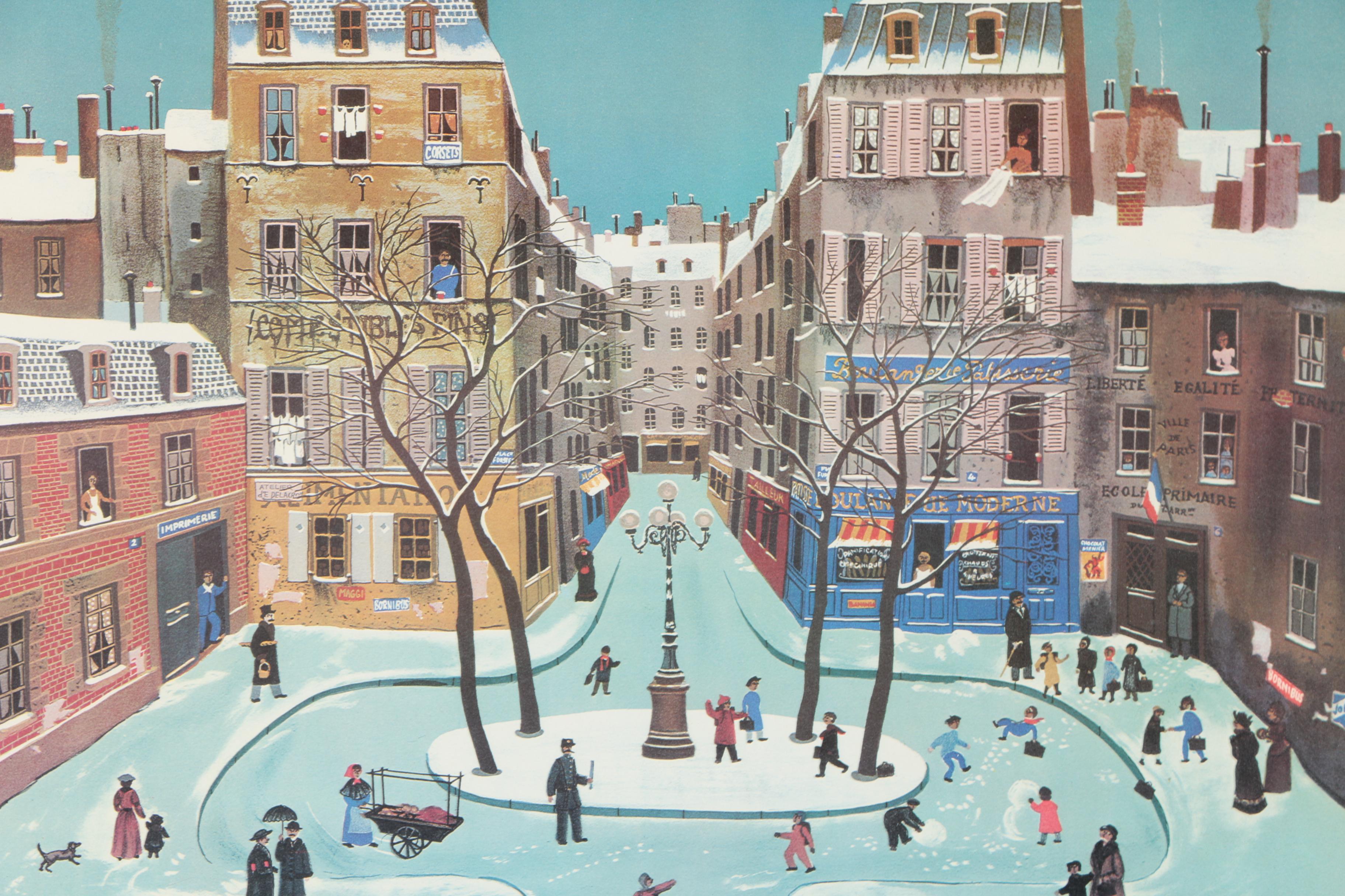 Offset Lithograph After "Place Furstenburg" By Michel Delacroix