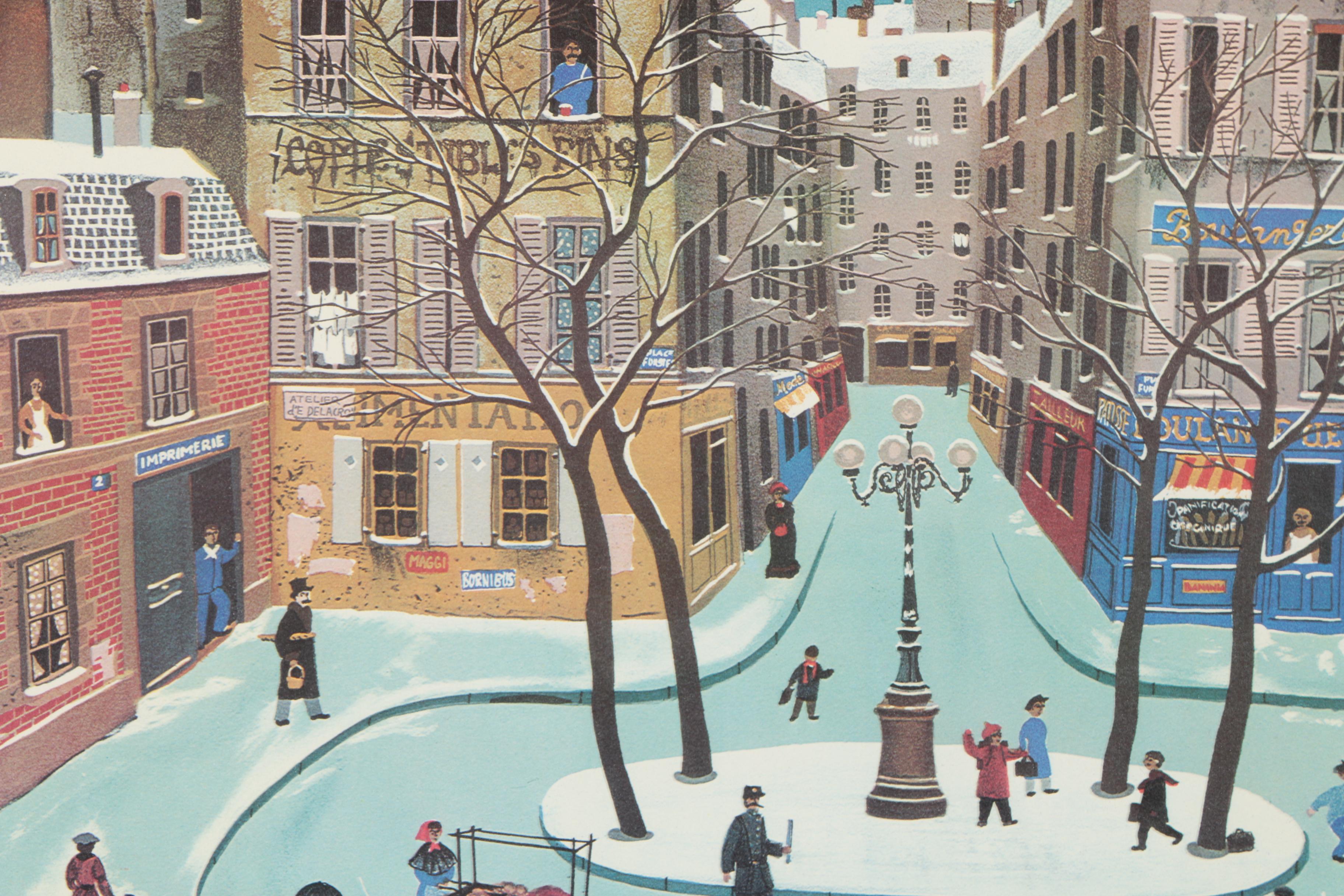 Offset Lithograph After "Place Furstenburg" By Michel Delacroix