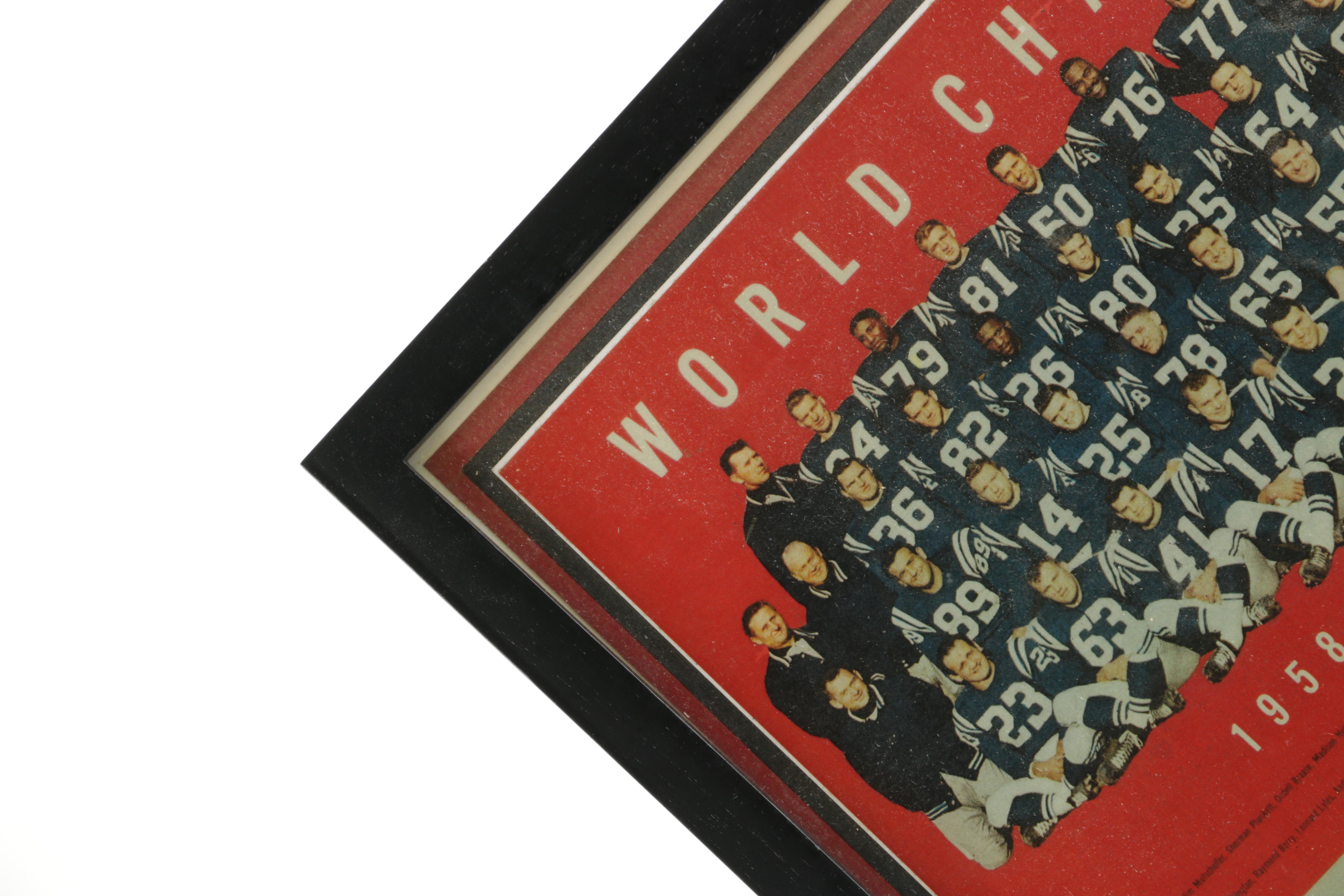 1958 Baltimore Colts Framed World Champions Poster