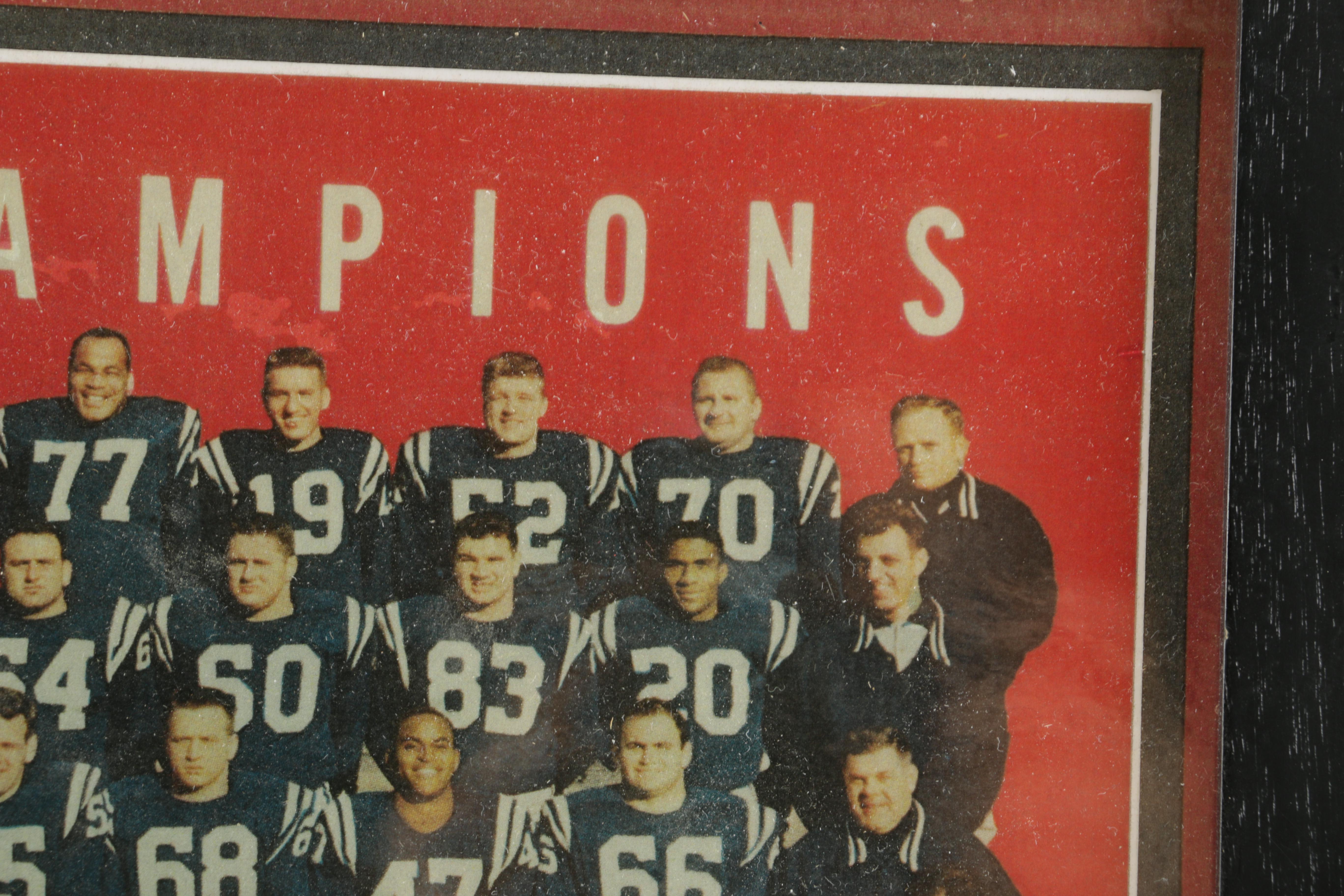1958 Baltimore Colts Framed World Champions Poster