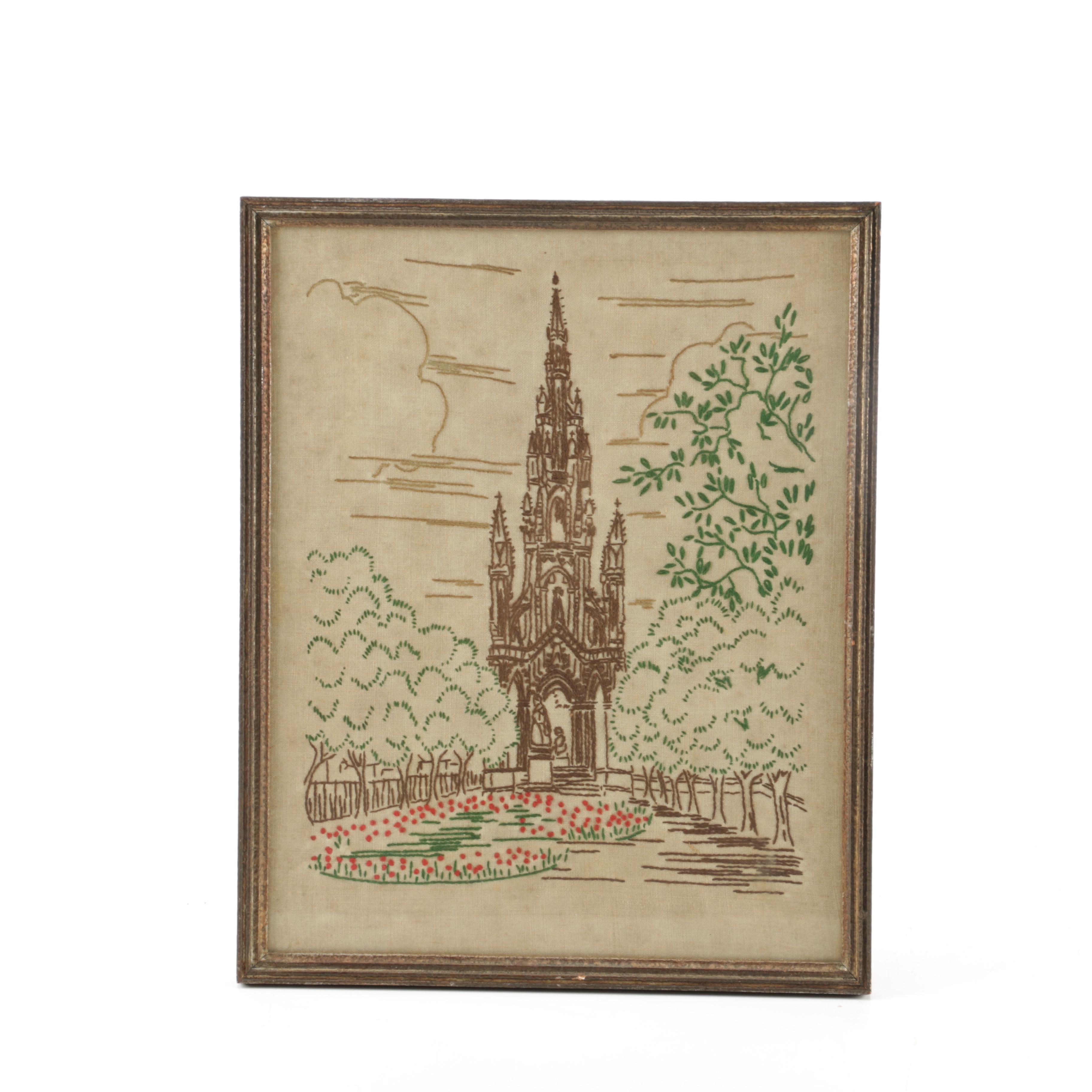 Needlepoint of The Albert Memorial in Kensington Gardens