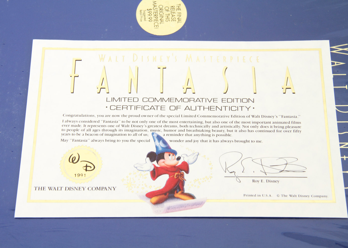 Pair of Limited Edition Disney Masterpiece VHS Sets with Certificates of Authenticity