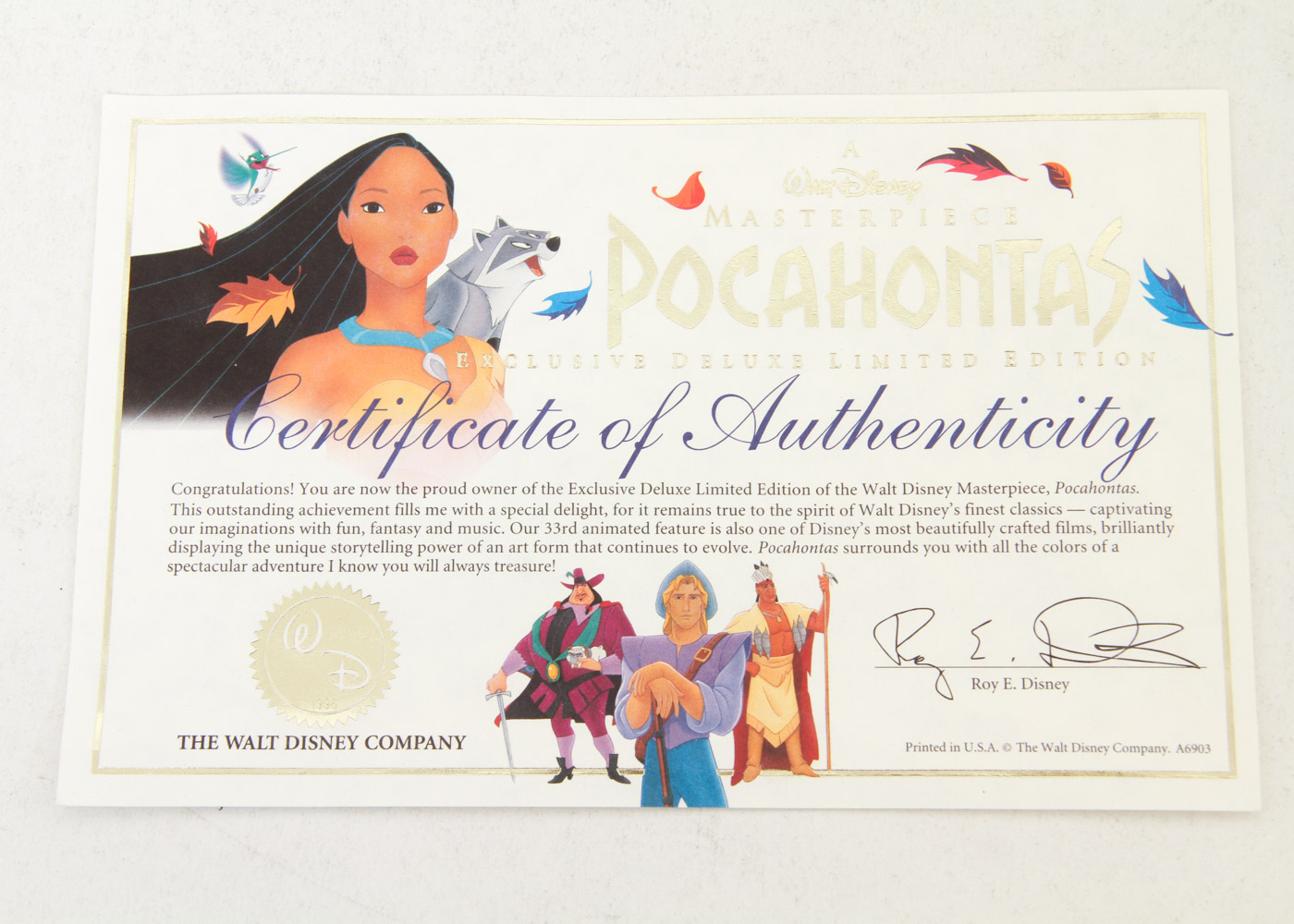 Pair of Limited Edition Disney Masterpiece VHS Sets with Certificates of Authenticity