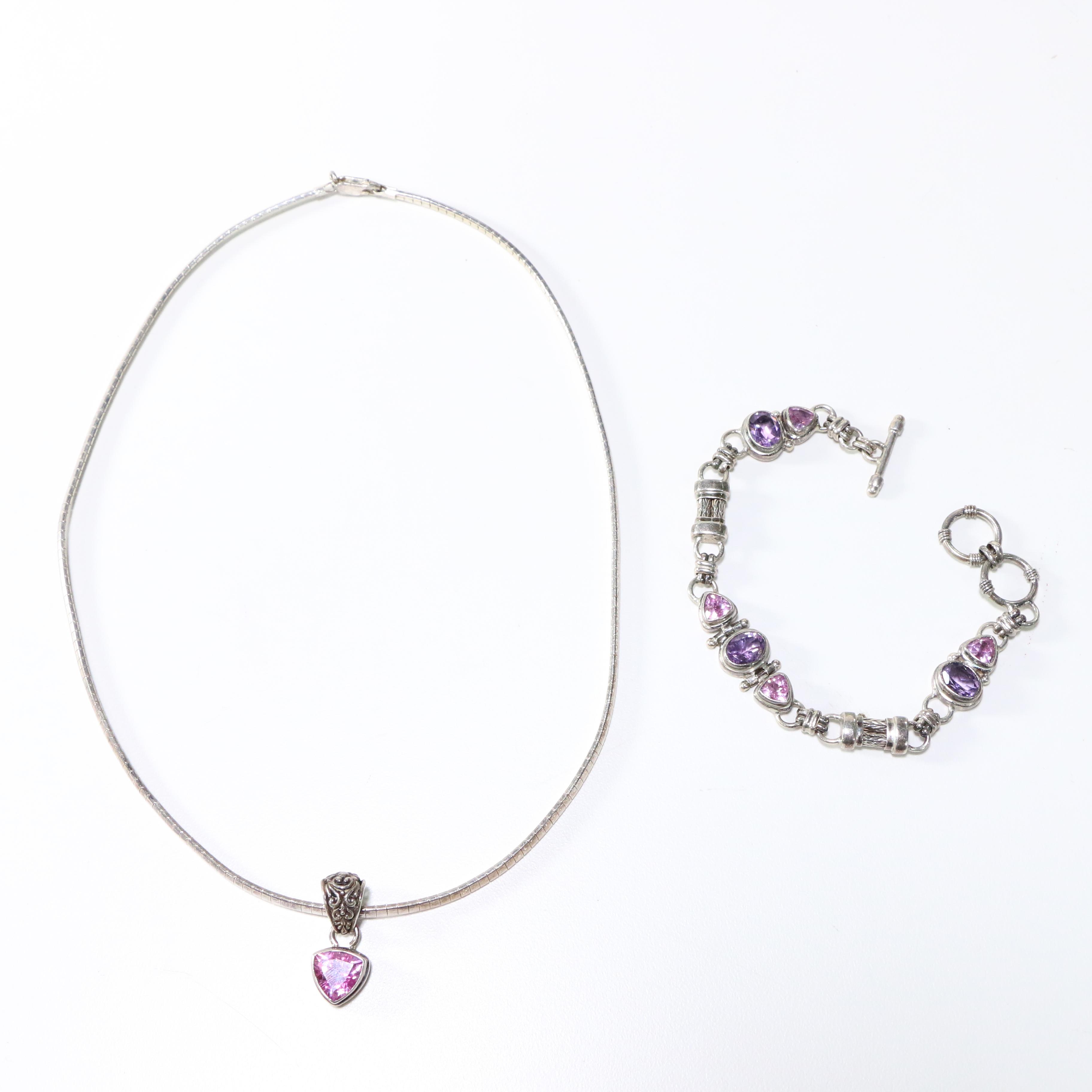 Sarda Sterling Silver Necklace and Bracelet