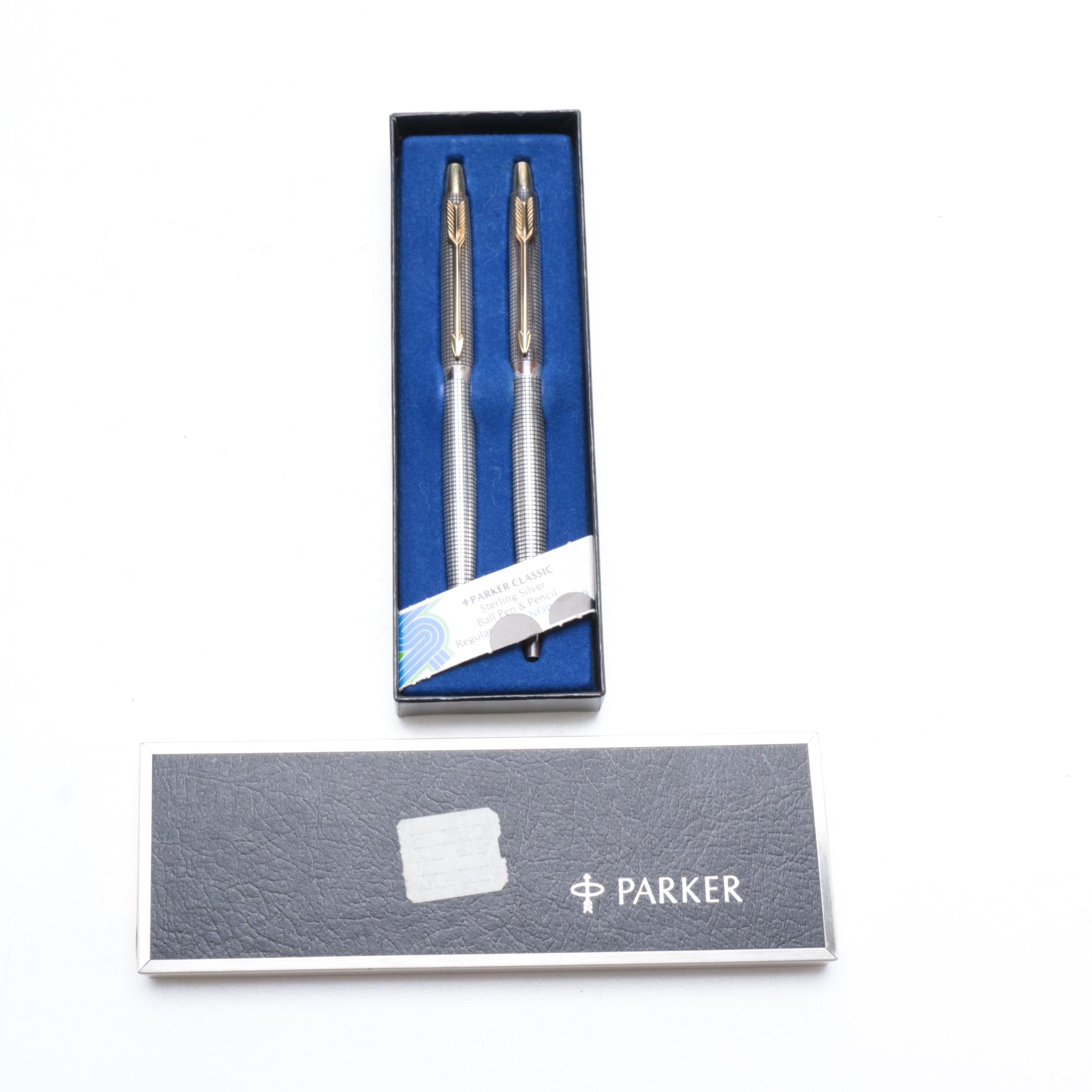 Parker Classic Sterling Silver Pen and Mechanical Pencil