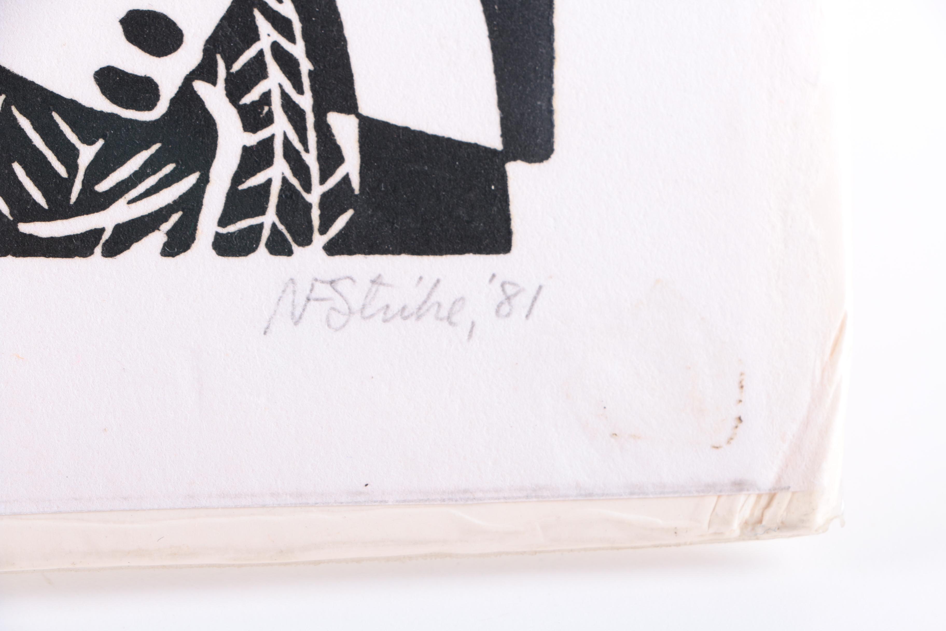 Norman Strike Limited Edition Linocut "Oh, Lord (Won't you buy me a Mercedes Benz)..."