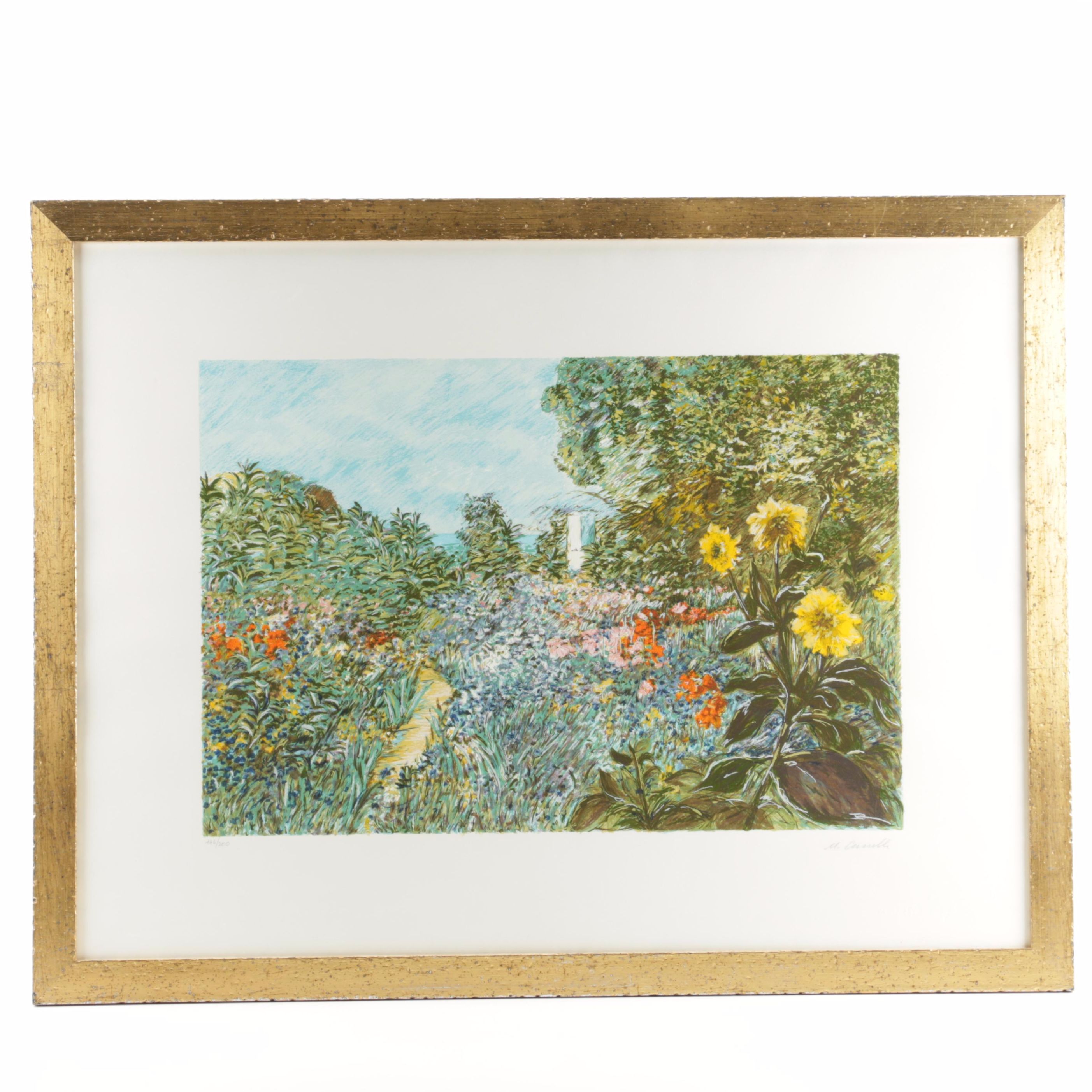 Michele Cascella Limited Edition Serigraph of a Garden