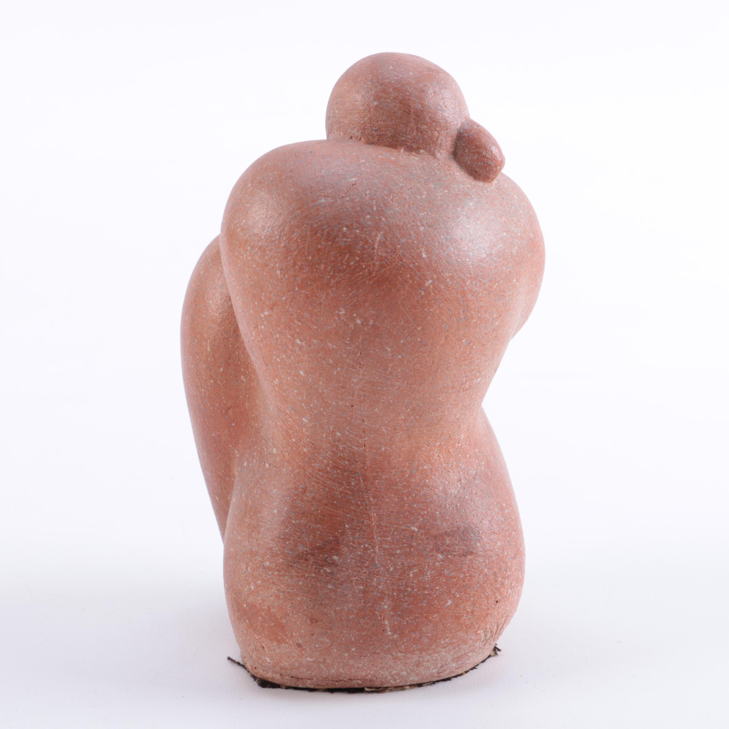 Walter Sinz Red Earthenware Clay Sculpture