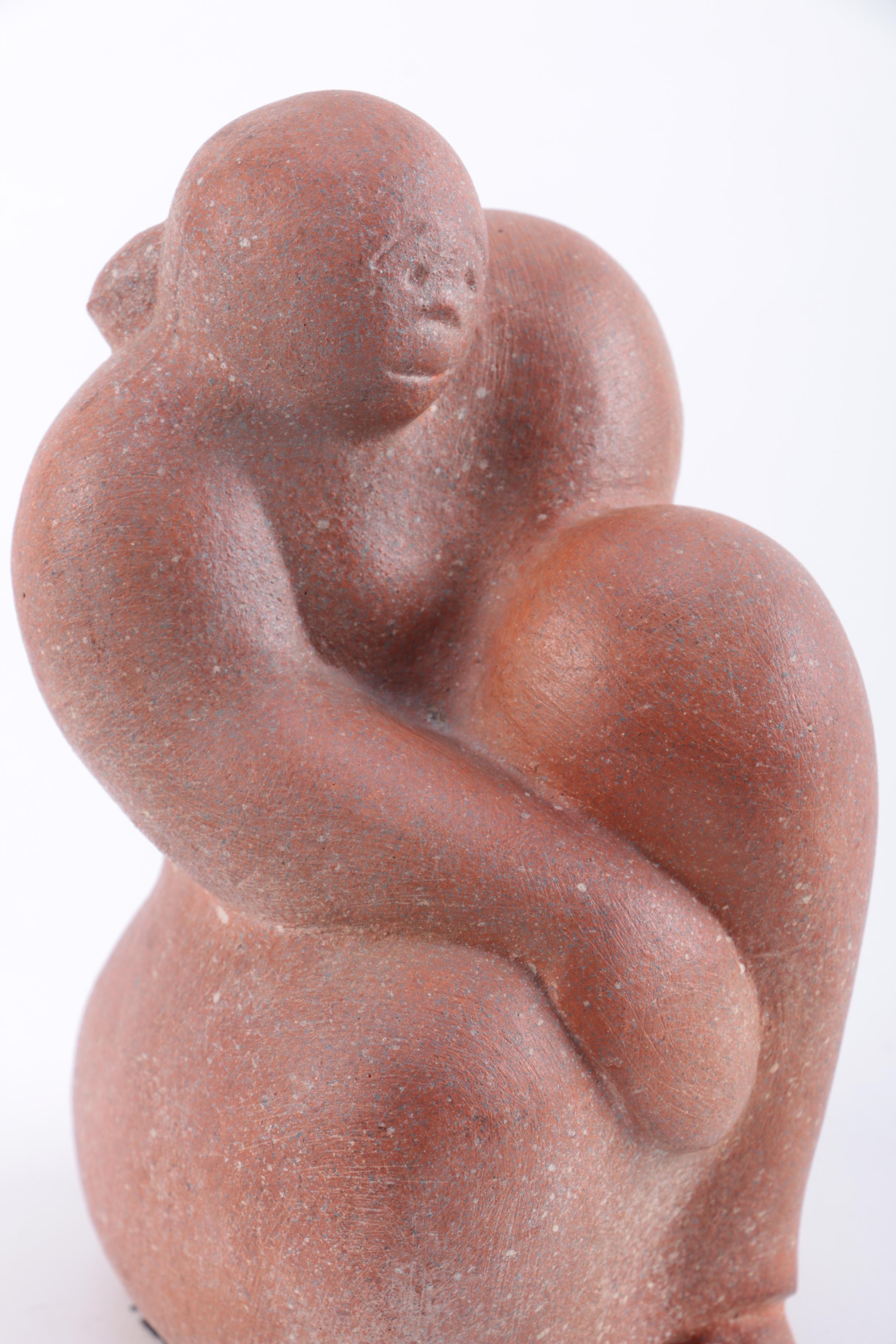 Walter Sinz Red Earthenware Clay Sculpture