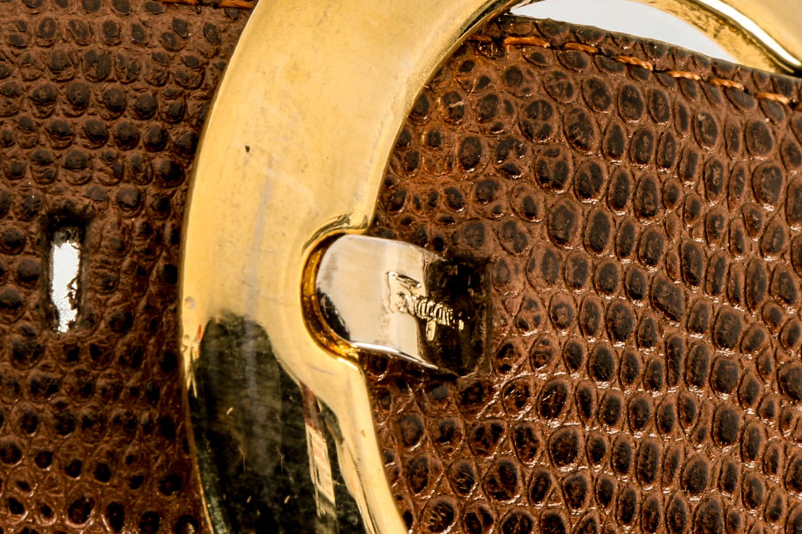 Ferragamo Brown Embossed Leather Belt