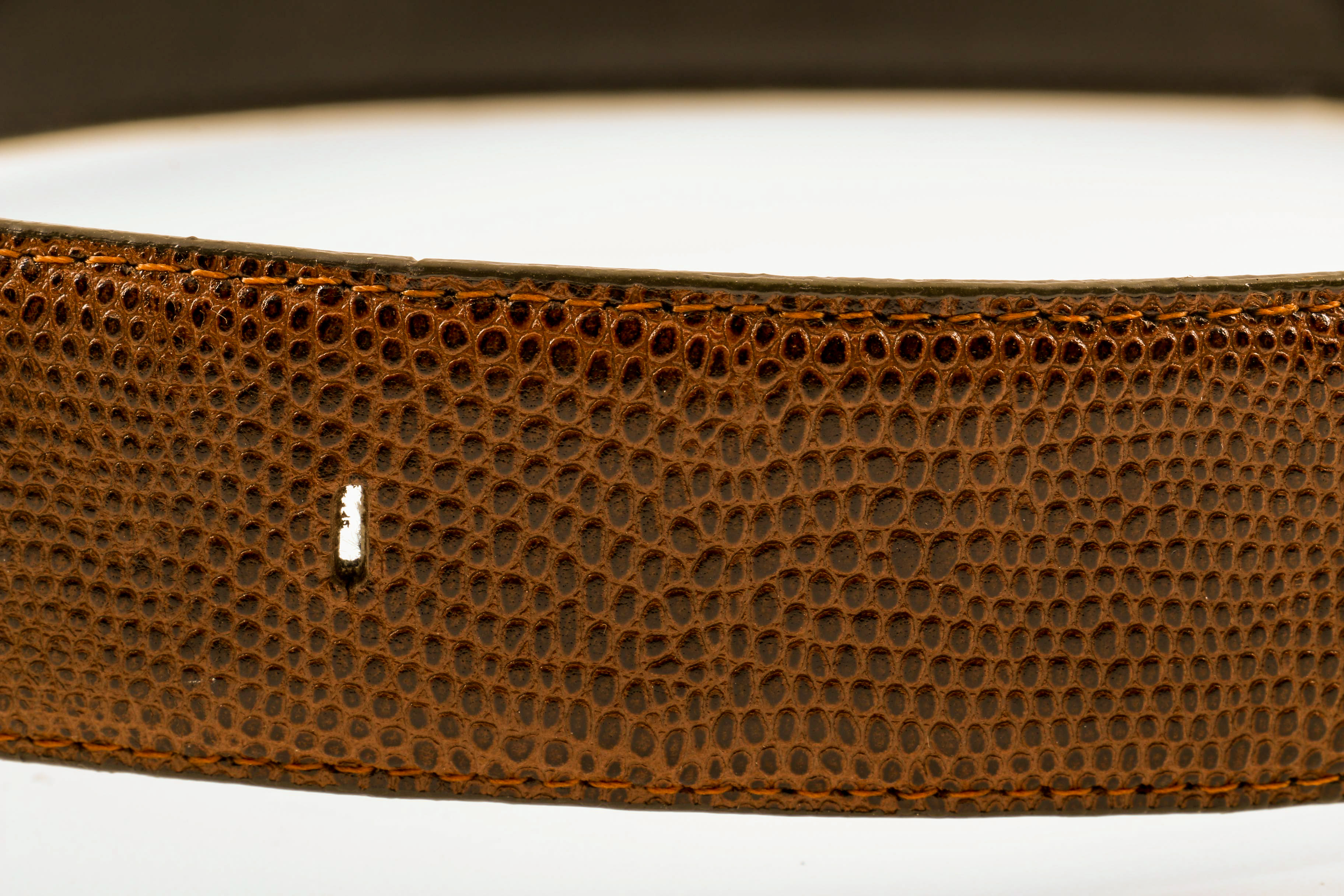 Ferragamo Brown Embossed Leather Belt