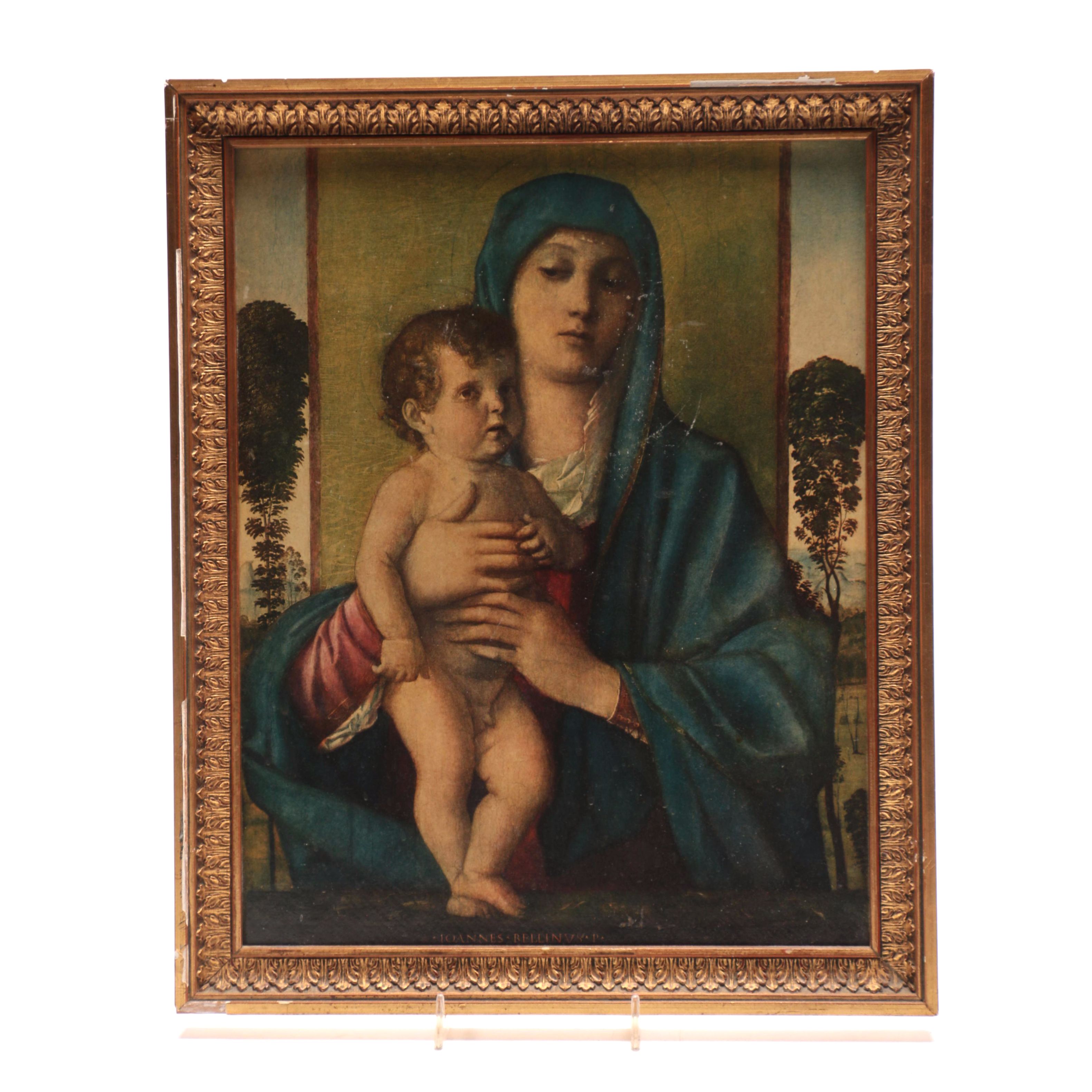 Giclee on Panel After Giovanni Bellini "Madonna of the Small Trees"