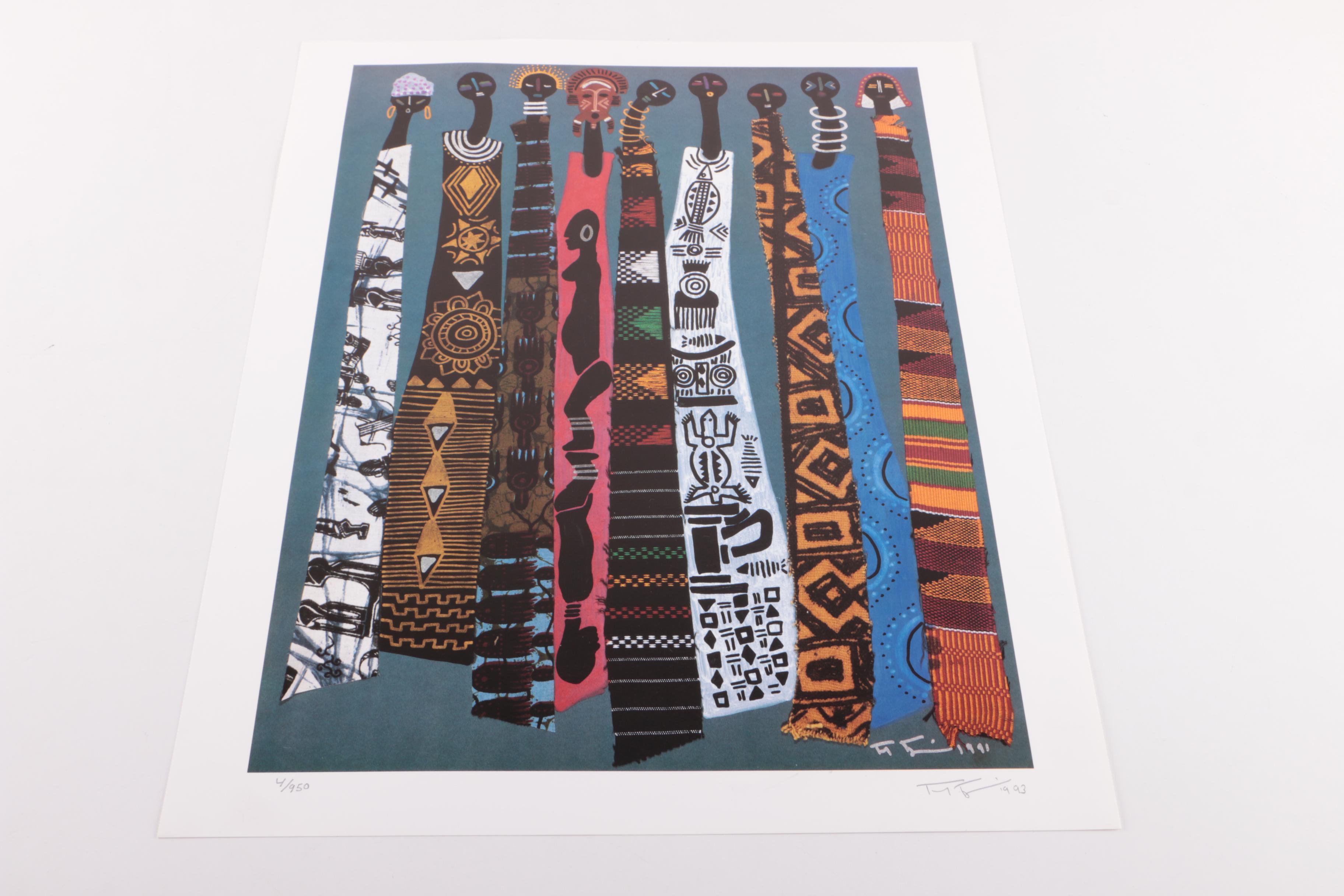 Frank Frazier Limited Edition Portfolio of Offset Lithograph Prints on Paper "Visions in Black: The Aisha"