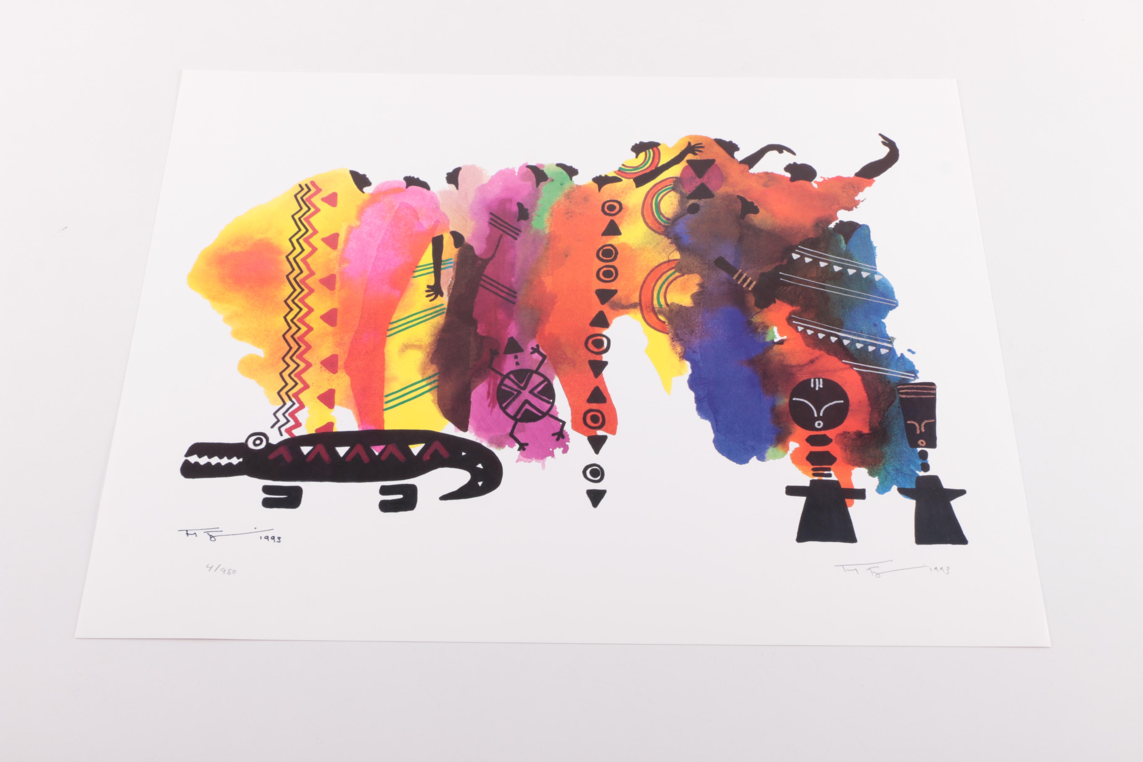 Frank Frazier Limited Edition Portfolio of Offset Lithograph Prints on Paper "Visions in Black: The Aisha"