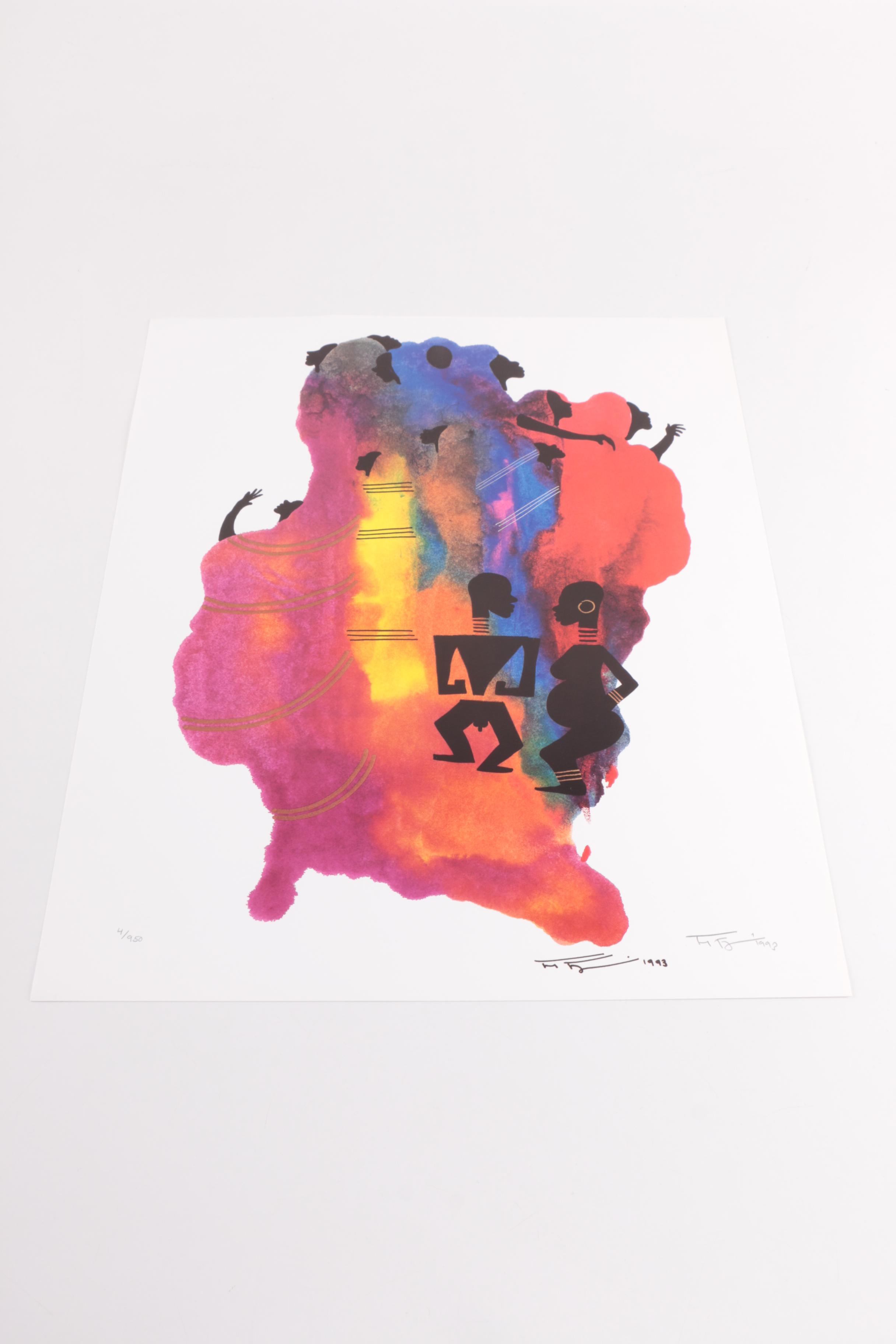 Frank Frazier Limited Edition Portfolio of Offset Lithograph Prints on Paper "Visions in Black: The Aisha"