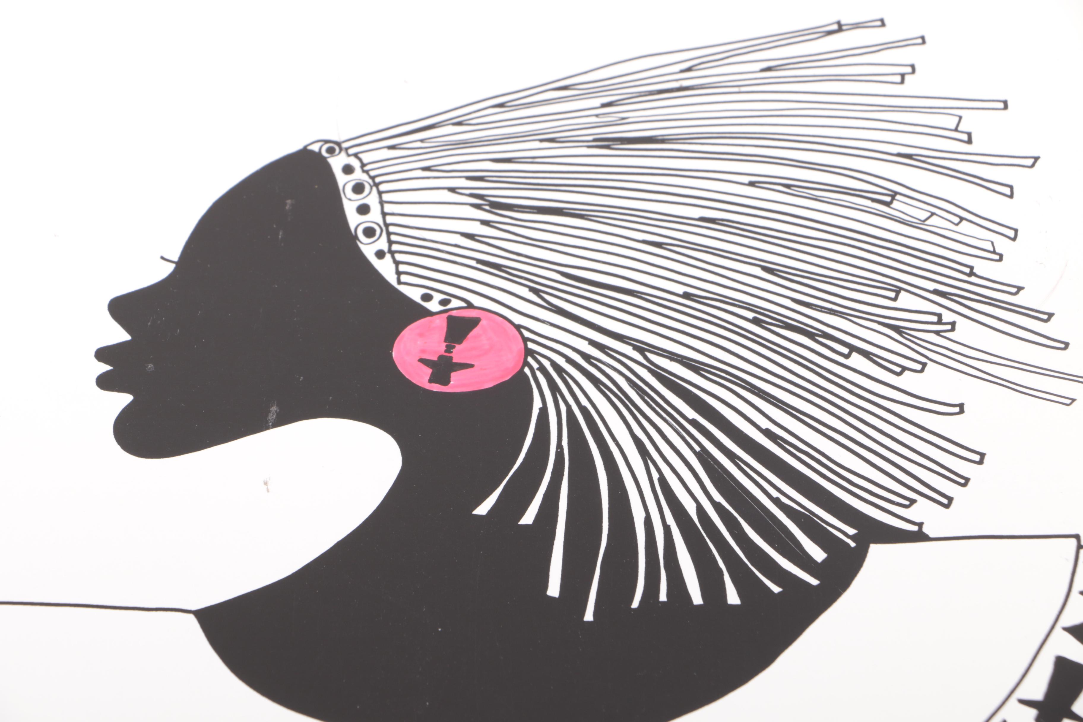 Frank Frazier Limited Edition Portfolio of Offset Lithograph Prints on Paper "Visions in Black: The Aisha"