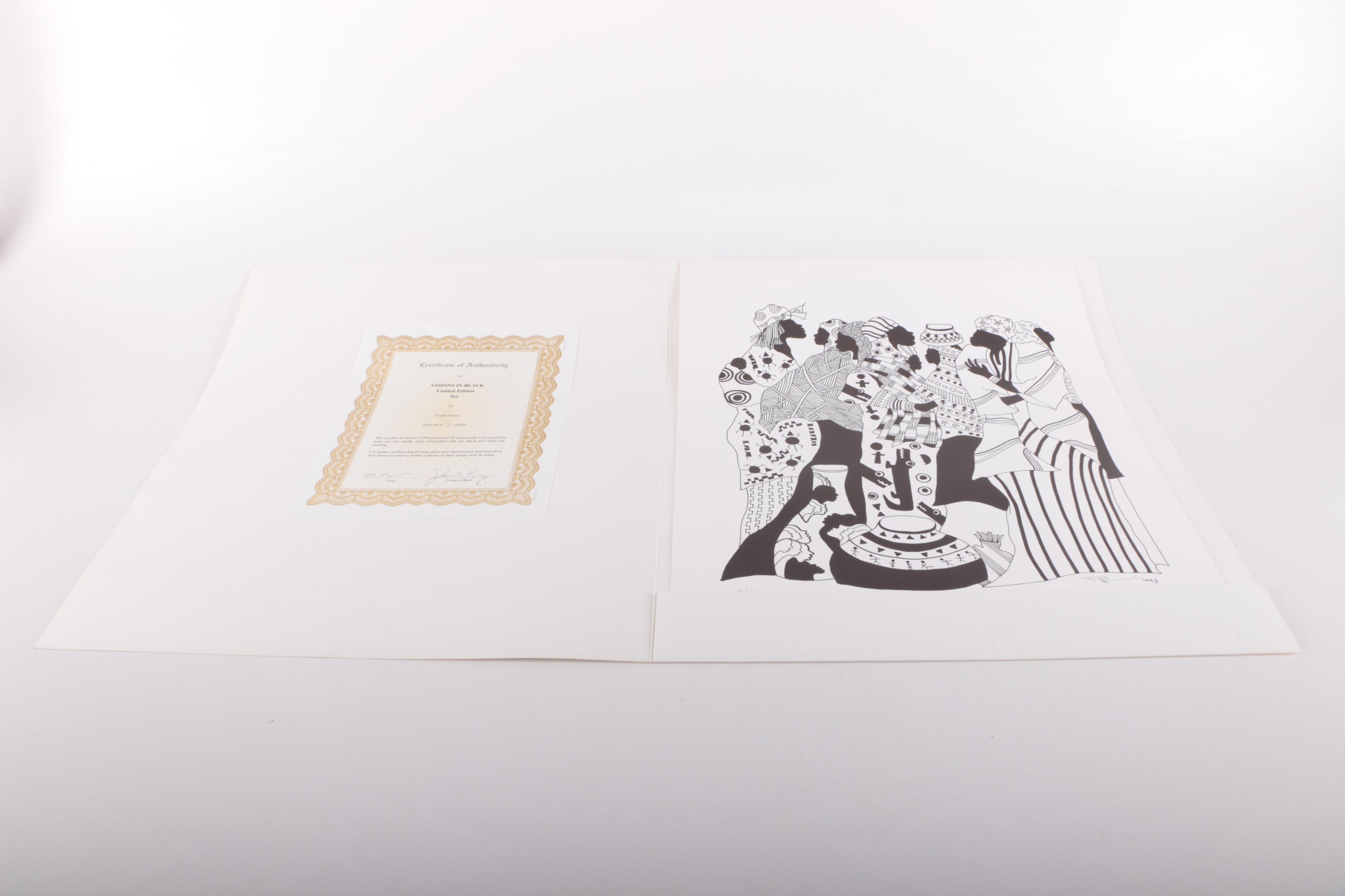 Frank Frazier Limited Edition Portfolio of Offset Lithograph Prints on Paper "Visions in Black: The Aisha"