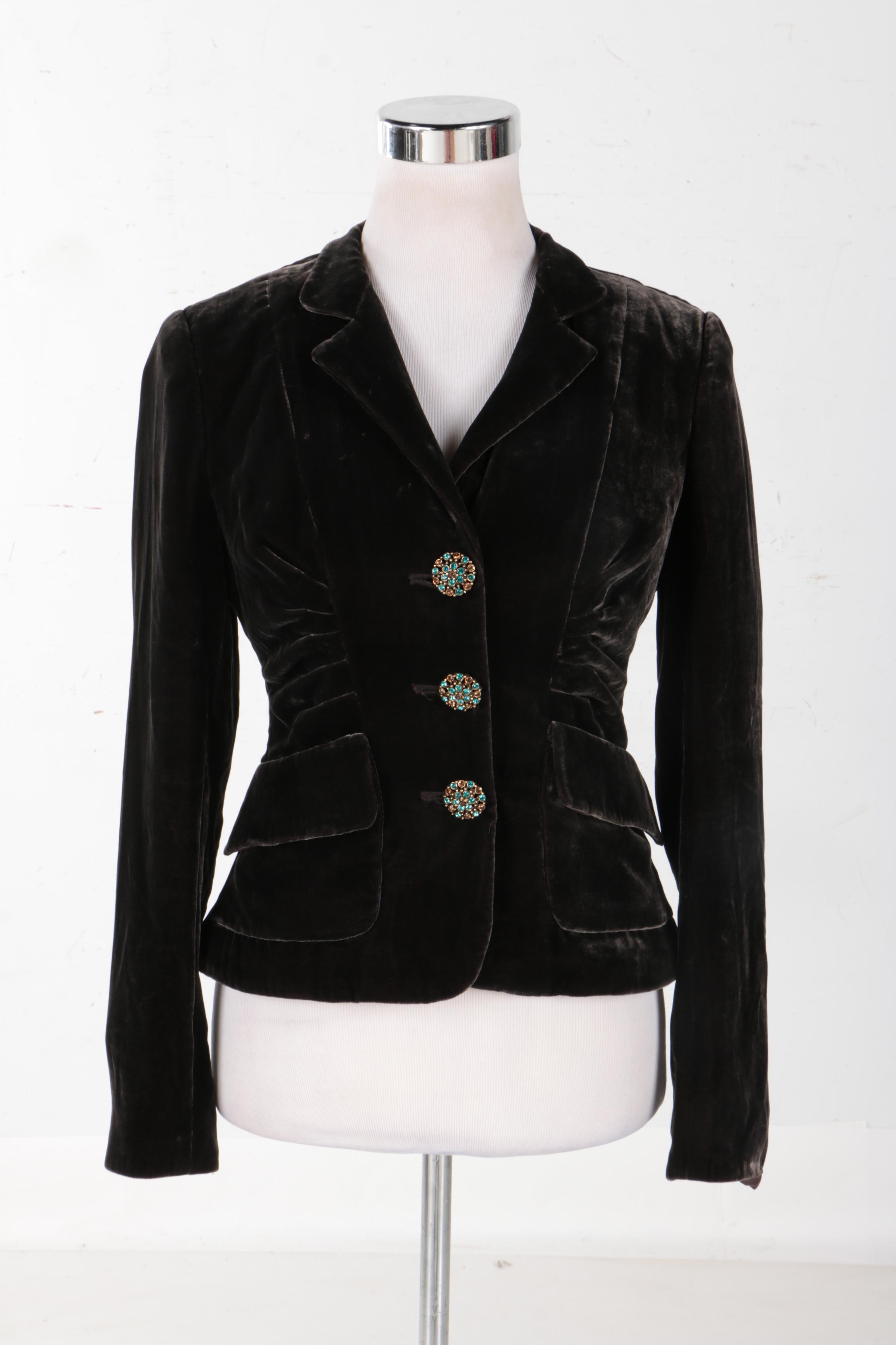 Women's Kay Unger New York Black Velvet Jacket