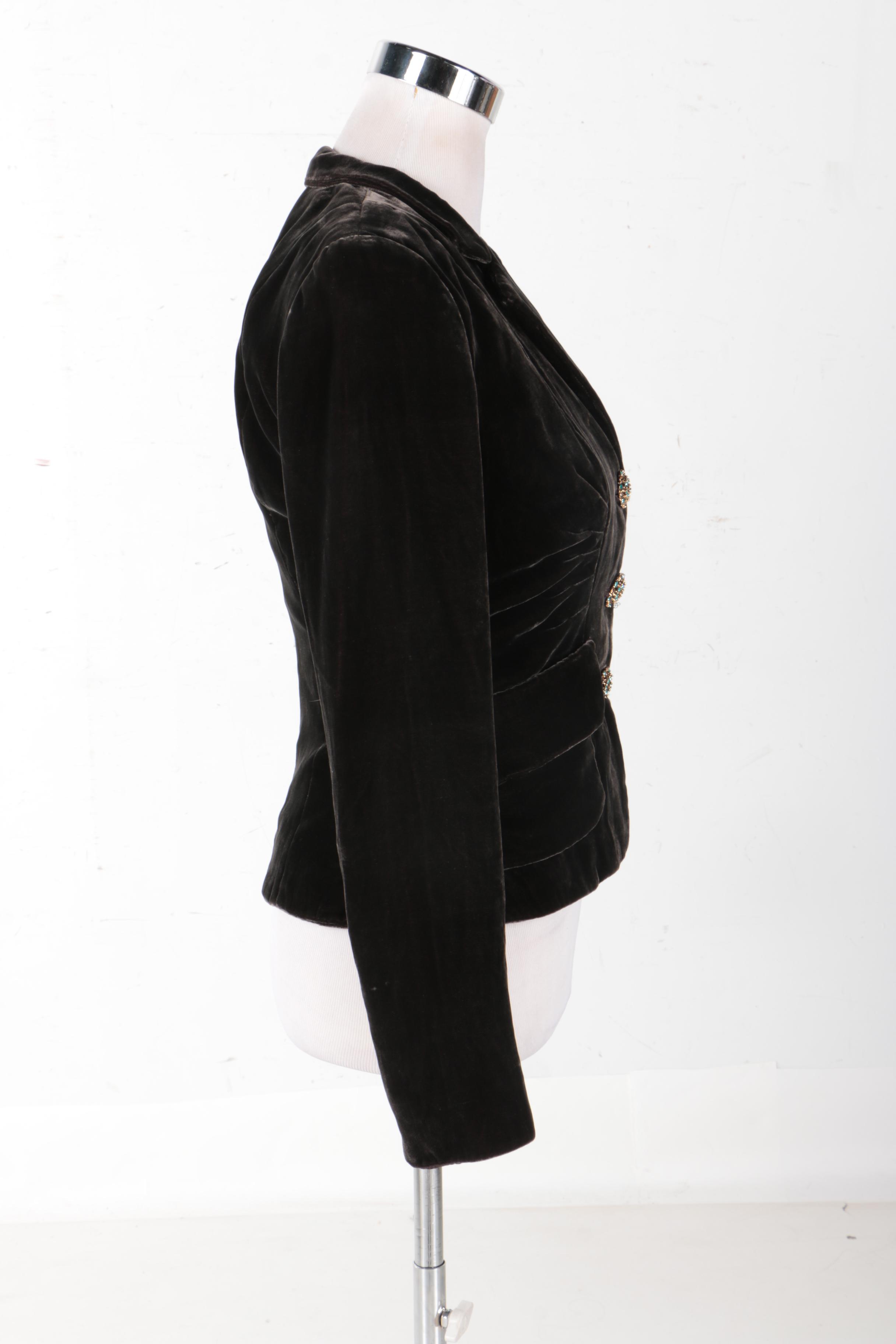 Women's Kay Unger New York Black Velvet Jacket