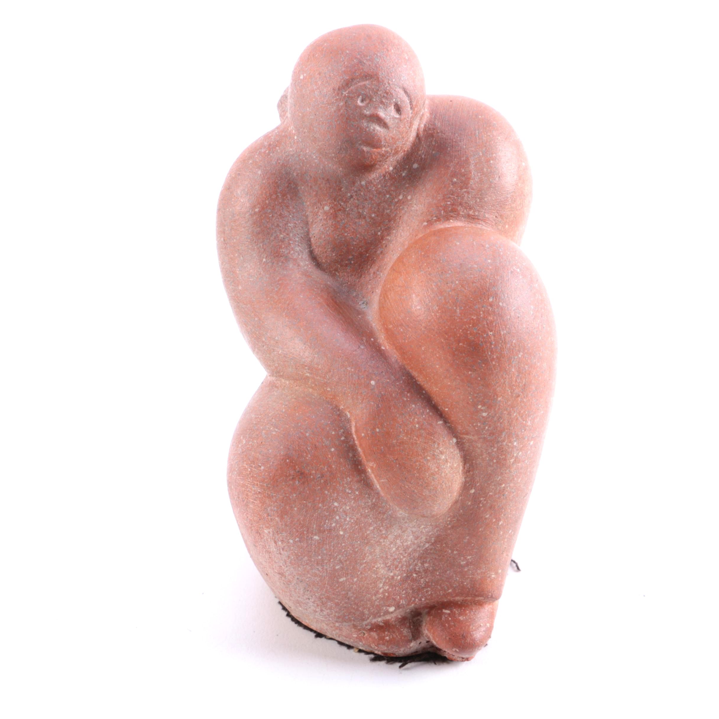 Walter Sinz Red Earthenware Clay Sculpture