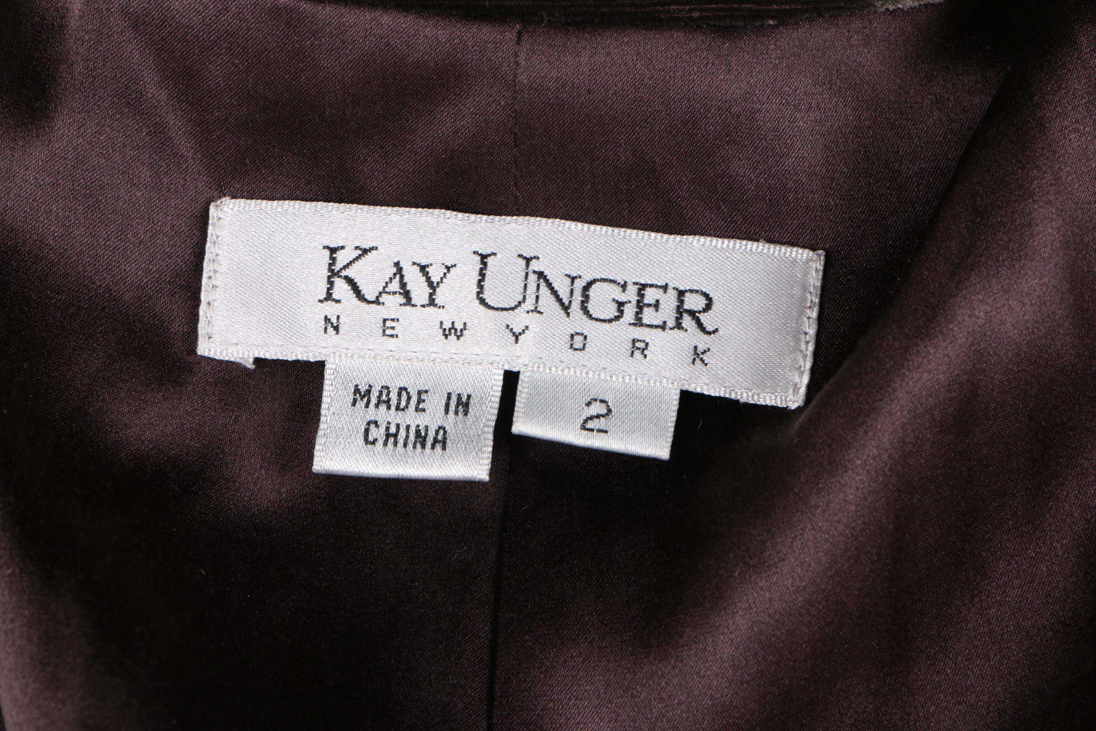 Women's Kay Unger New York Black Velvet Jacket