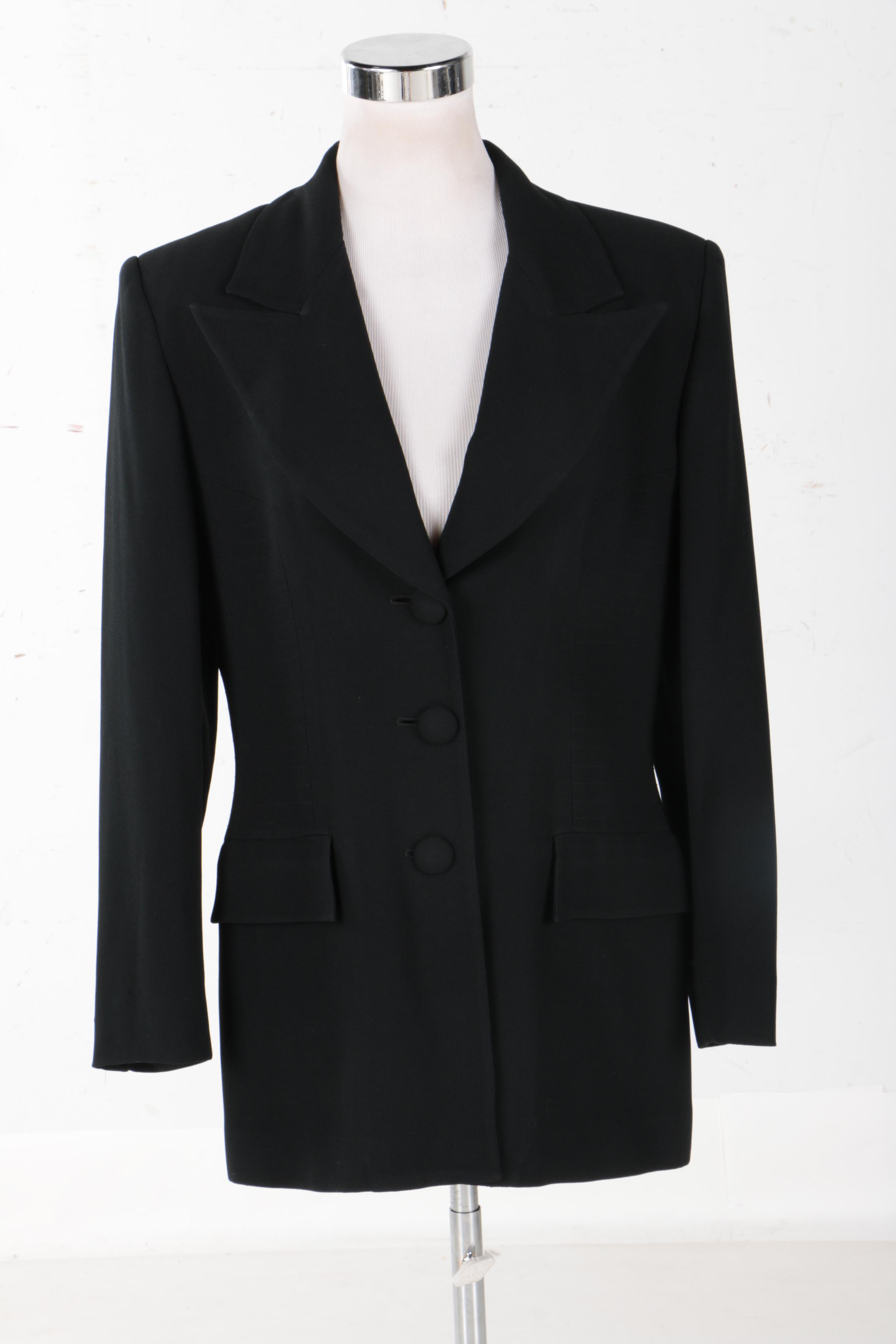 Christian Dior Black Women's Tuxedo Style Blazer