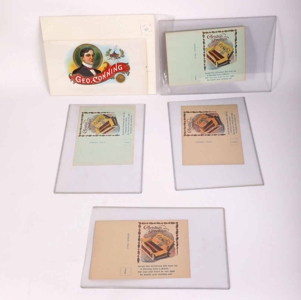 Antique Christmas Greeting Cards & Cigar Label