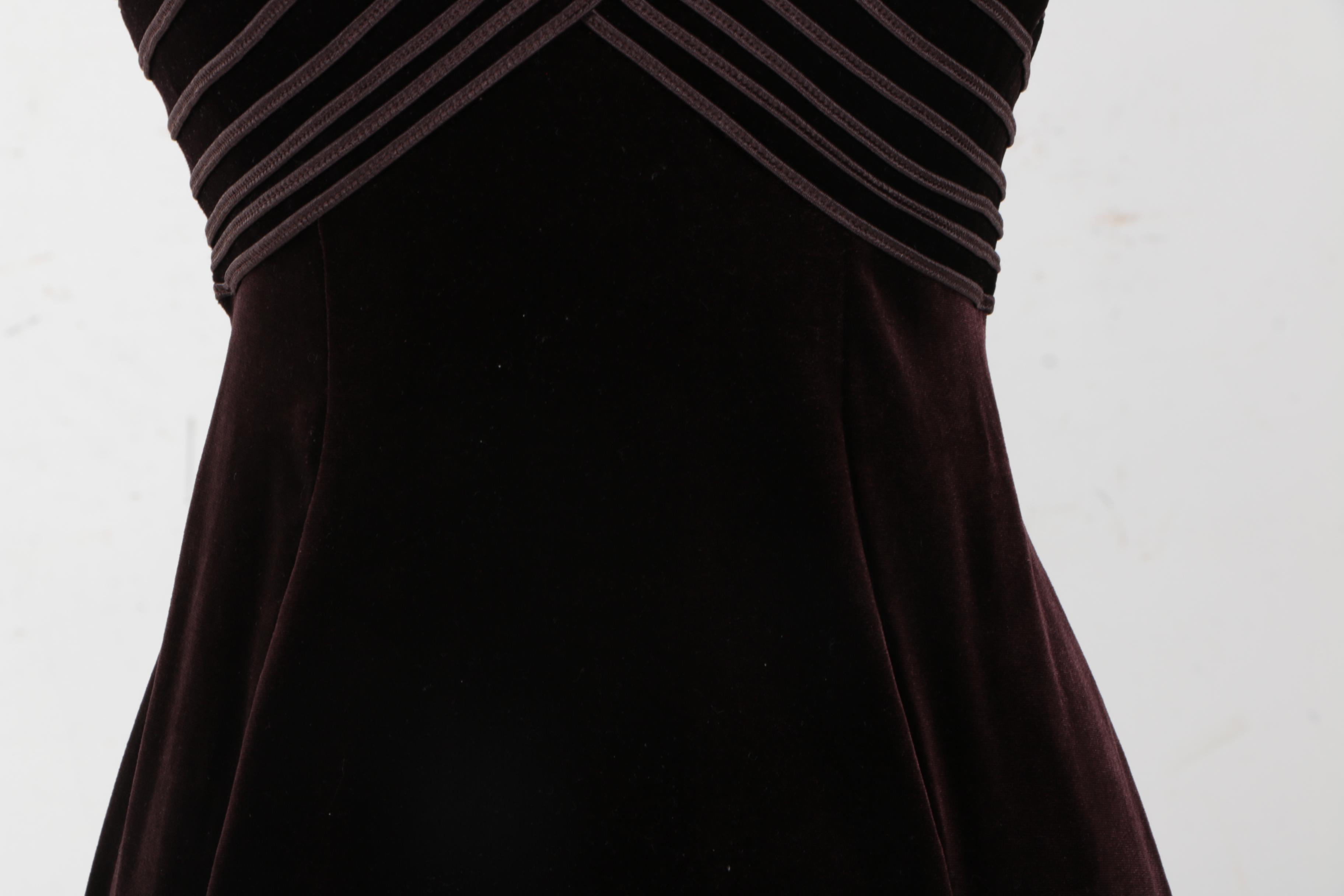 Cache Velvet Sleeveless Evening Dress