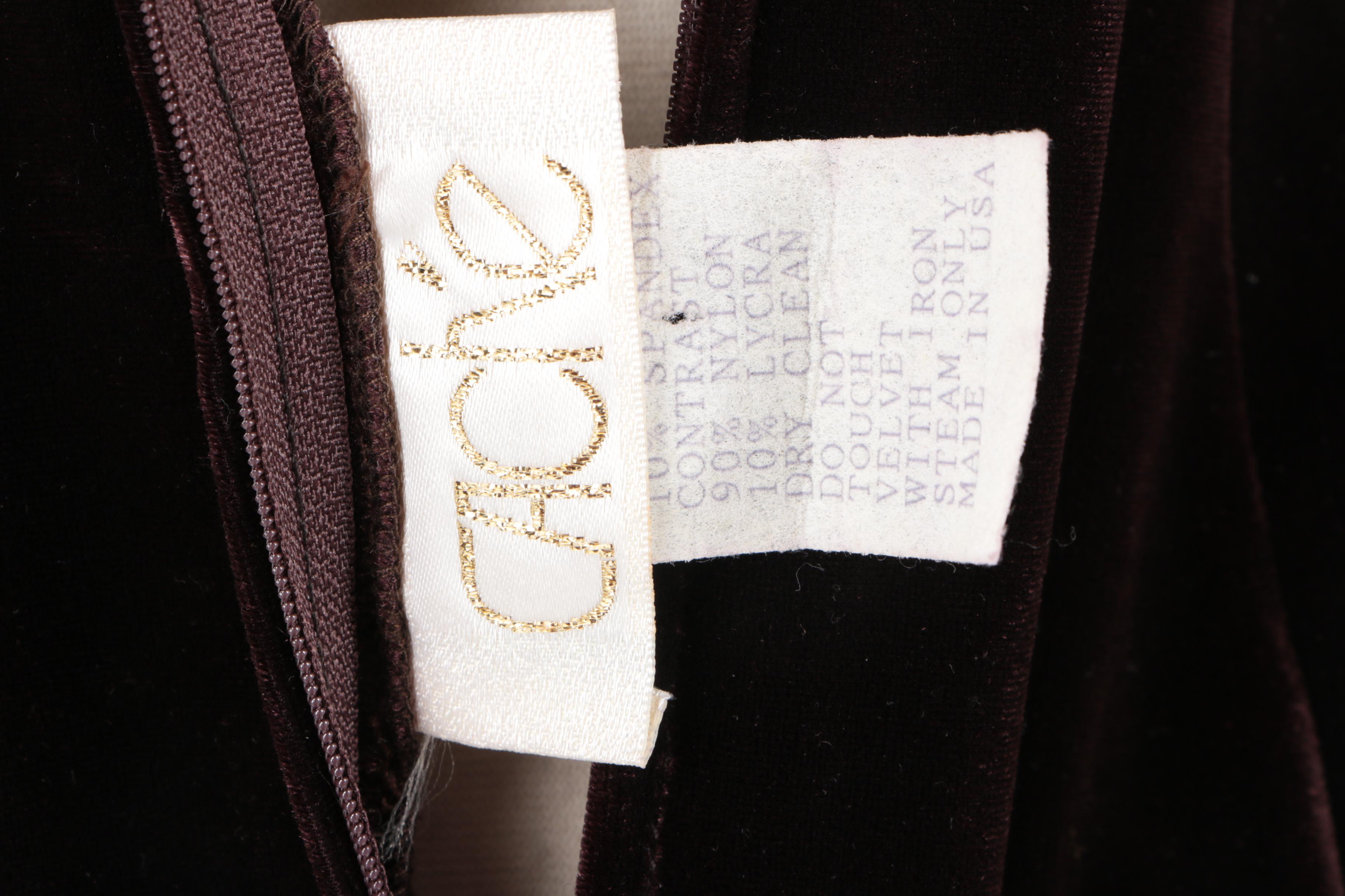 Cache Velvet Sleeveless Evening Dress