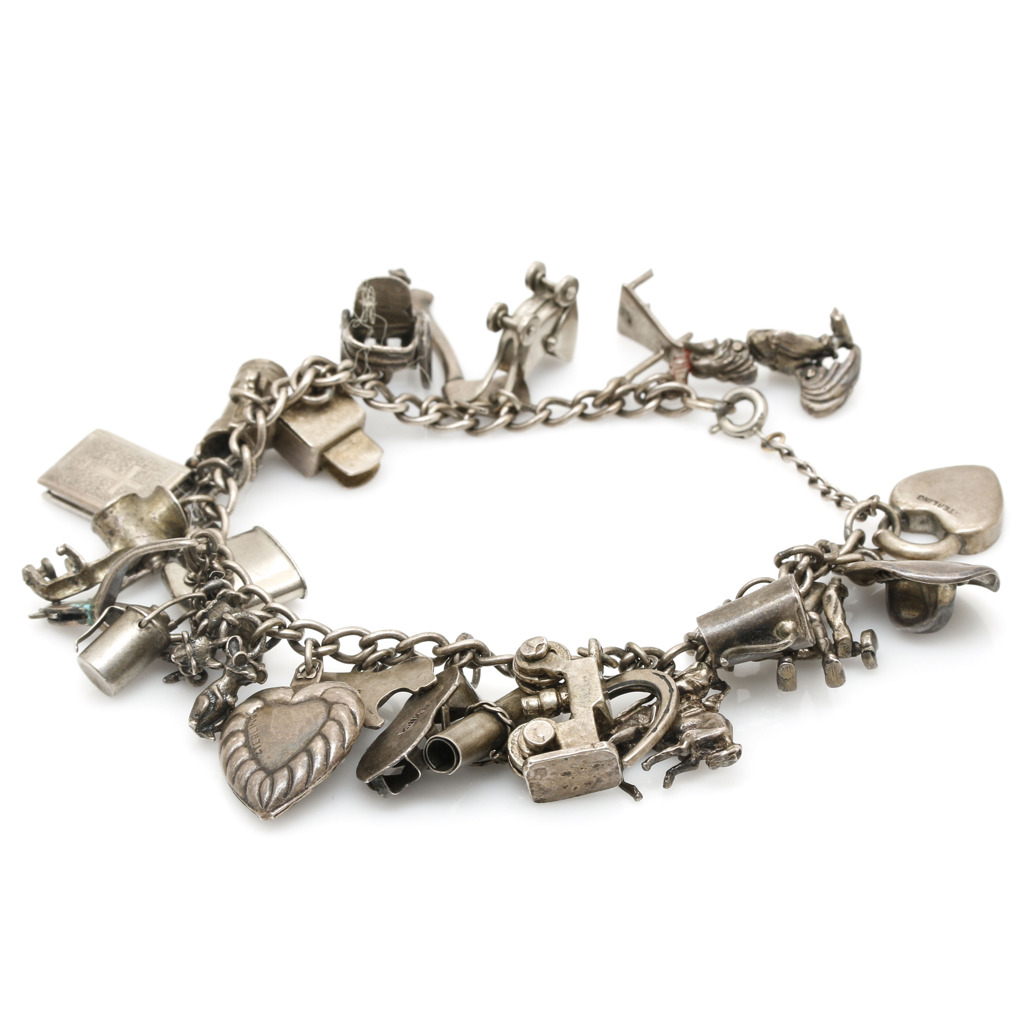 Vintage Sterling Silver Charm Bracelet