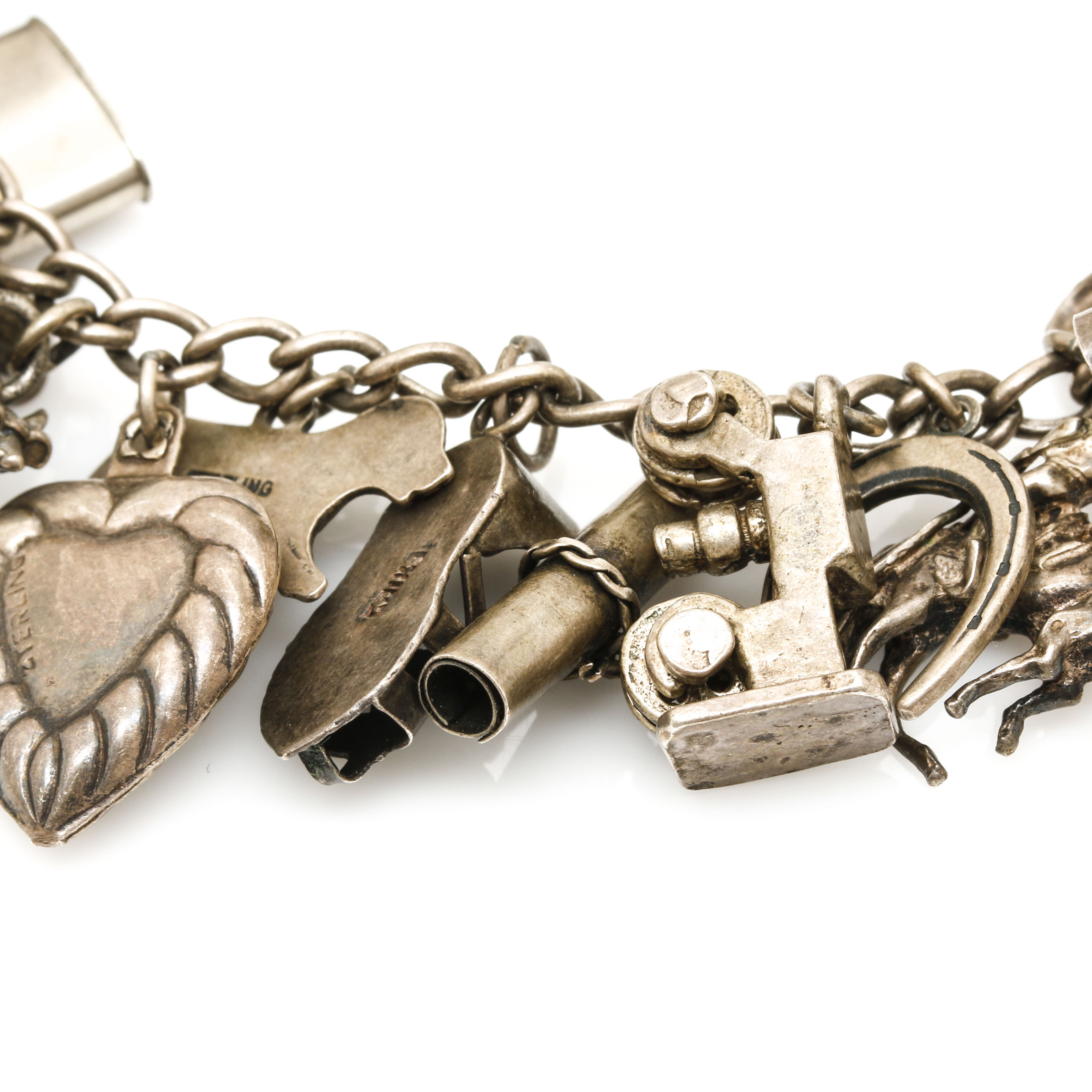 Vintage Sterling Silver Charm Bracelet