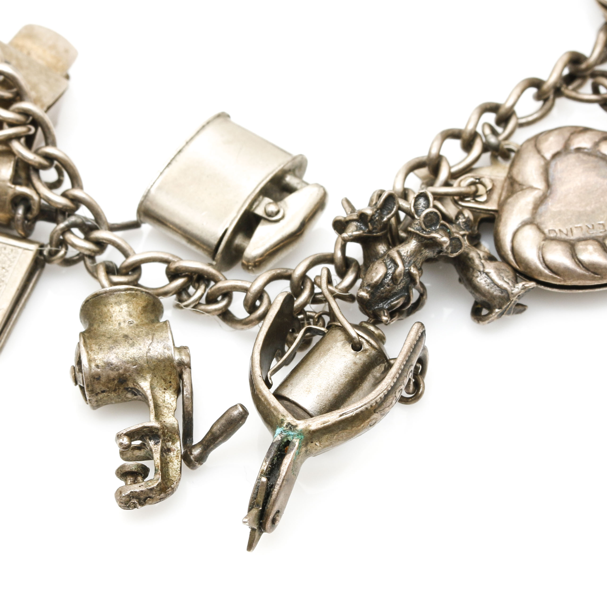 Vintage Sterling Silver Charm Bracelet
