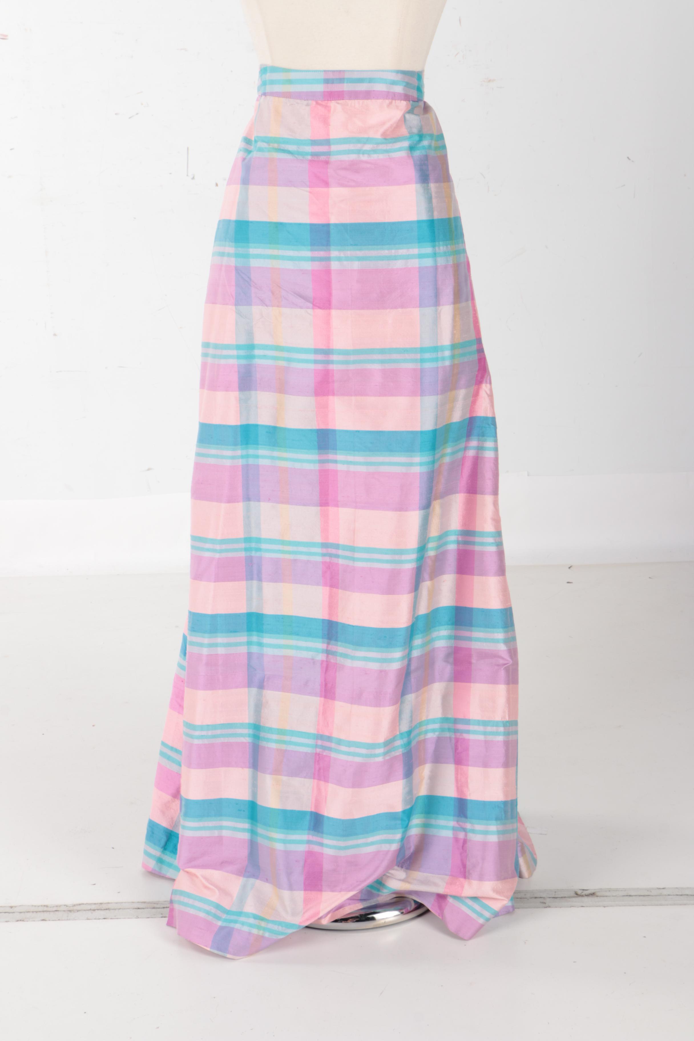Lilly Pulitzer Plaid Silk Skirt