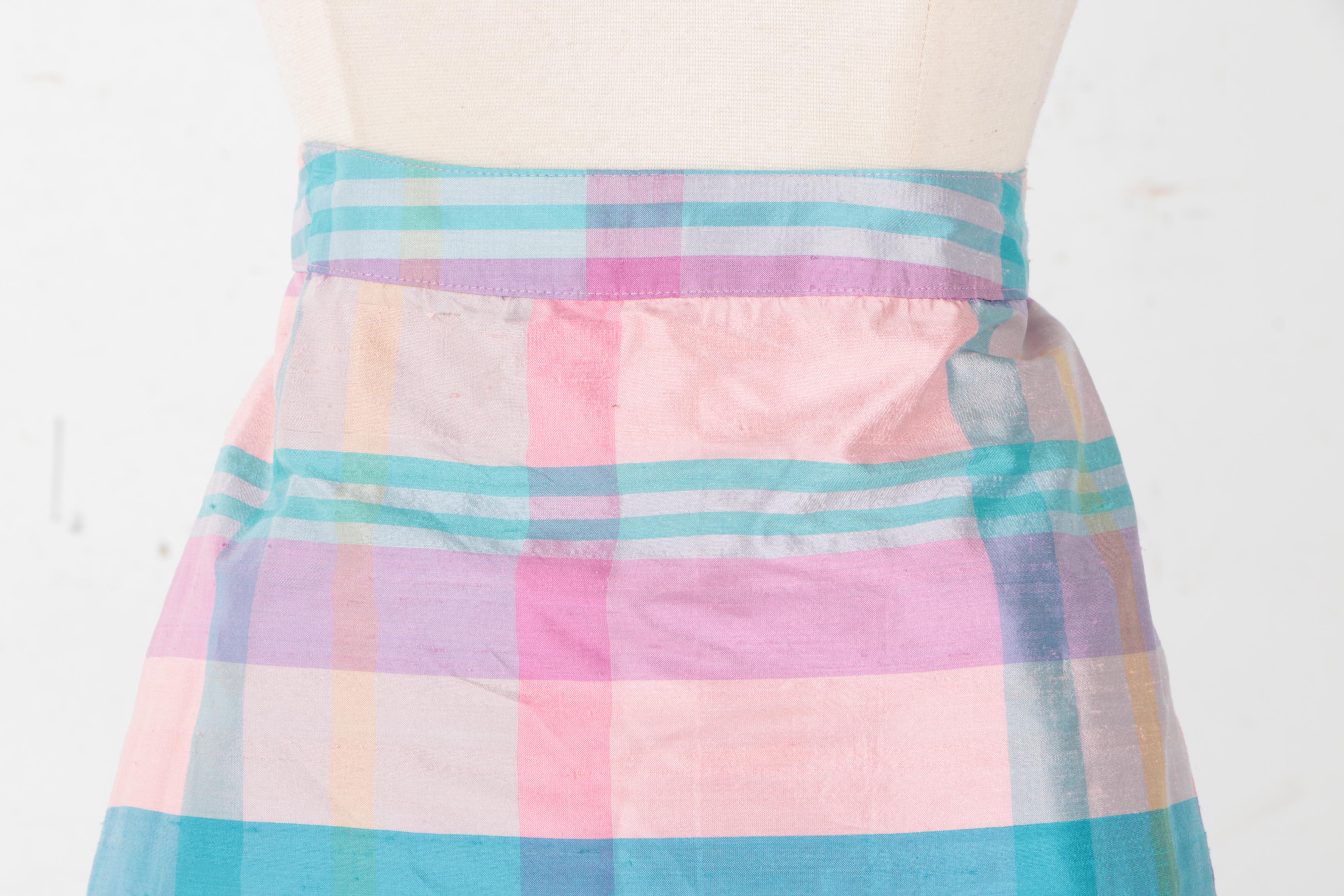 Lilly Pulitzer Plaid Silk Skirt