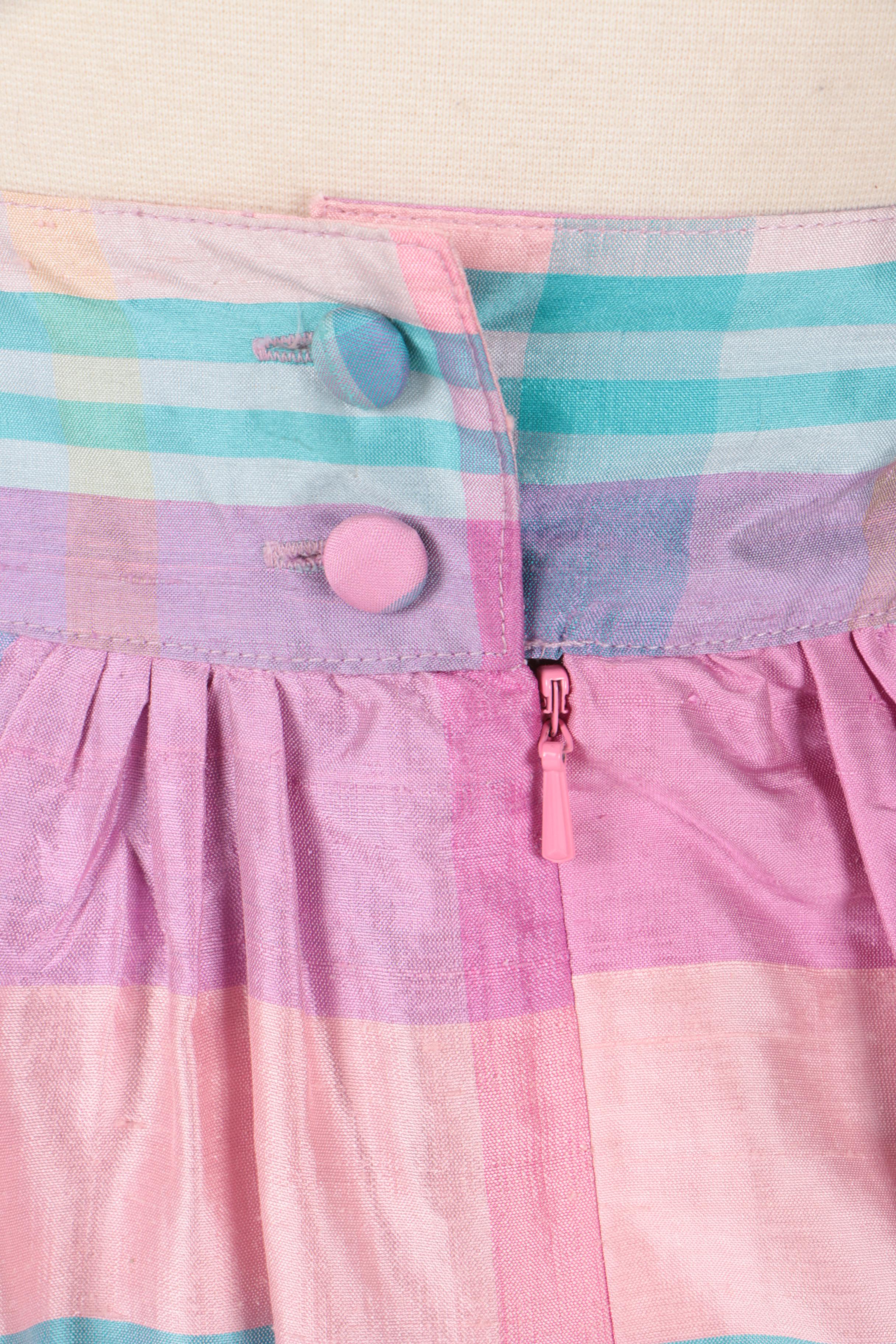 Lilly Pulitzer Plaid Silk Skirt
