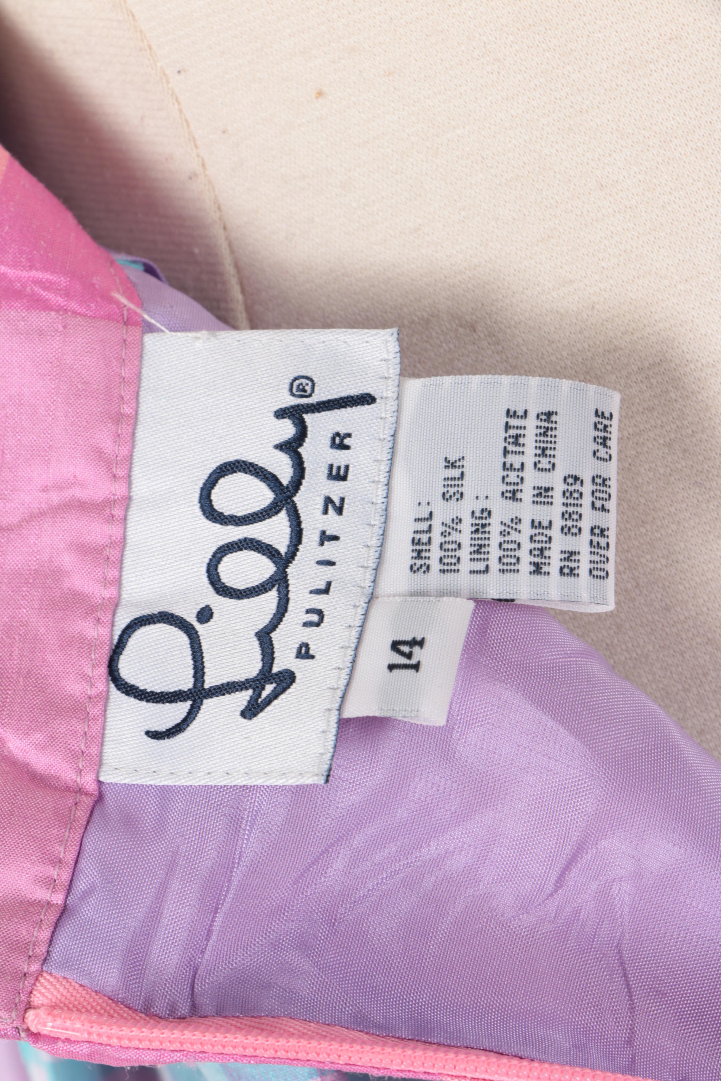 Lilly Pulitzer Plaid Silk Skirt