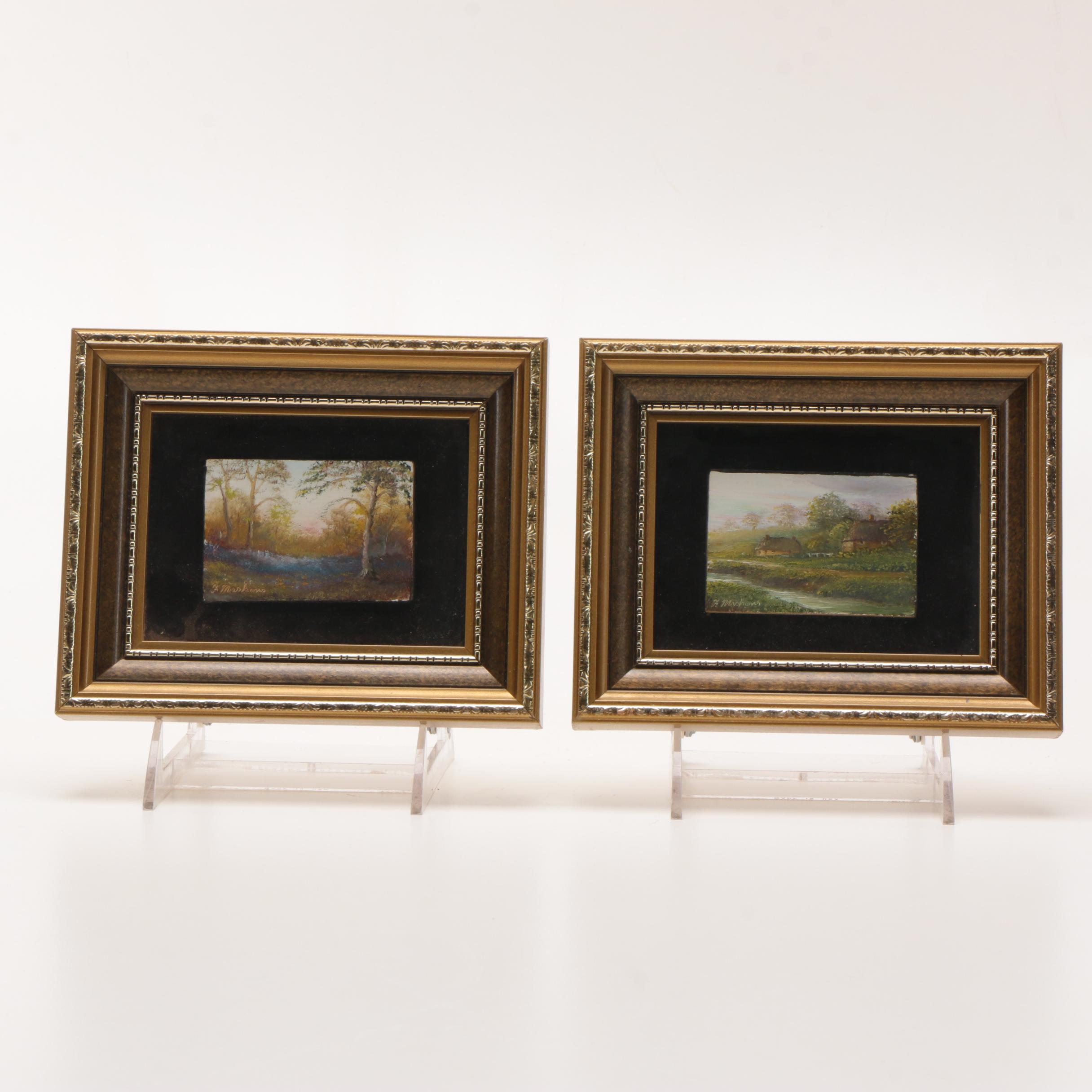 Two F. Maskens Original Oil Paintings Of Landscapes