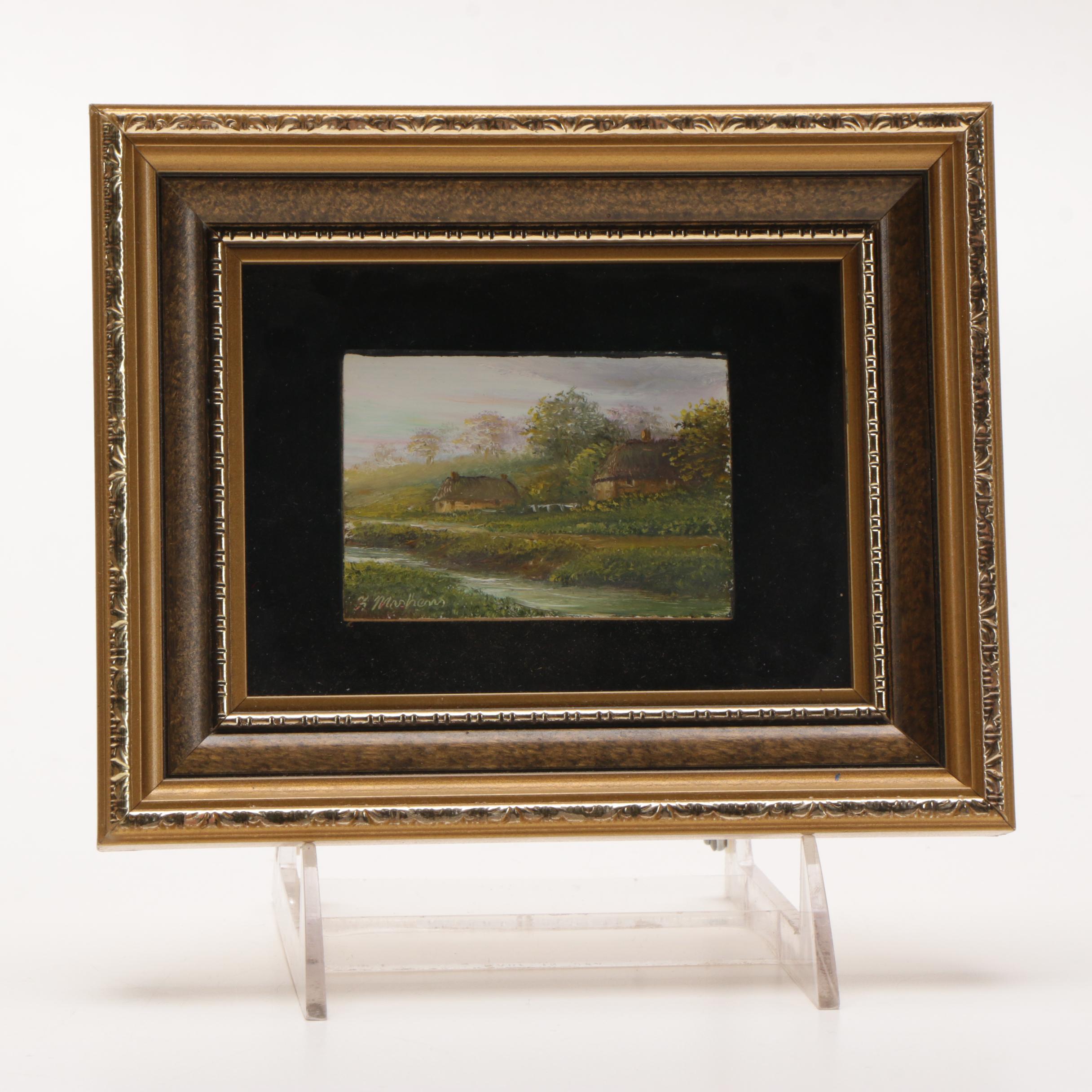 Two F. Maskens Original Oil Paintings Of Landscapes