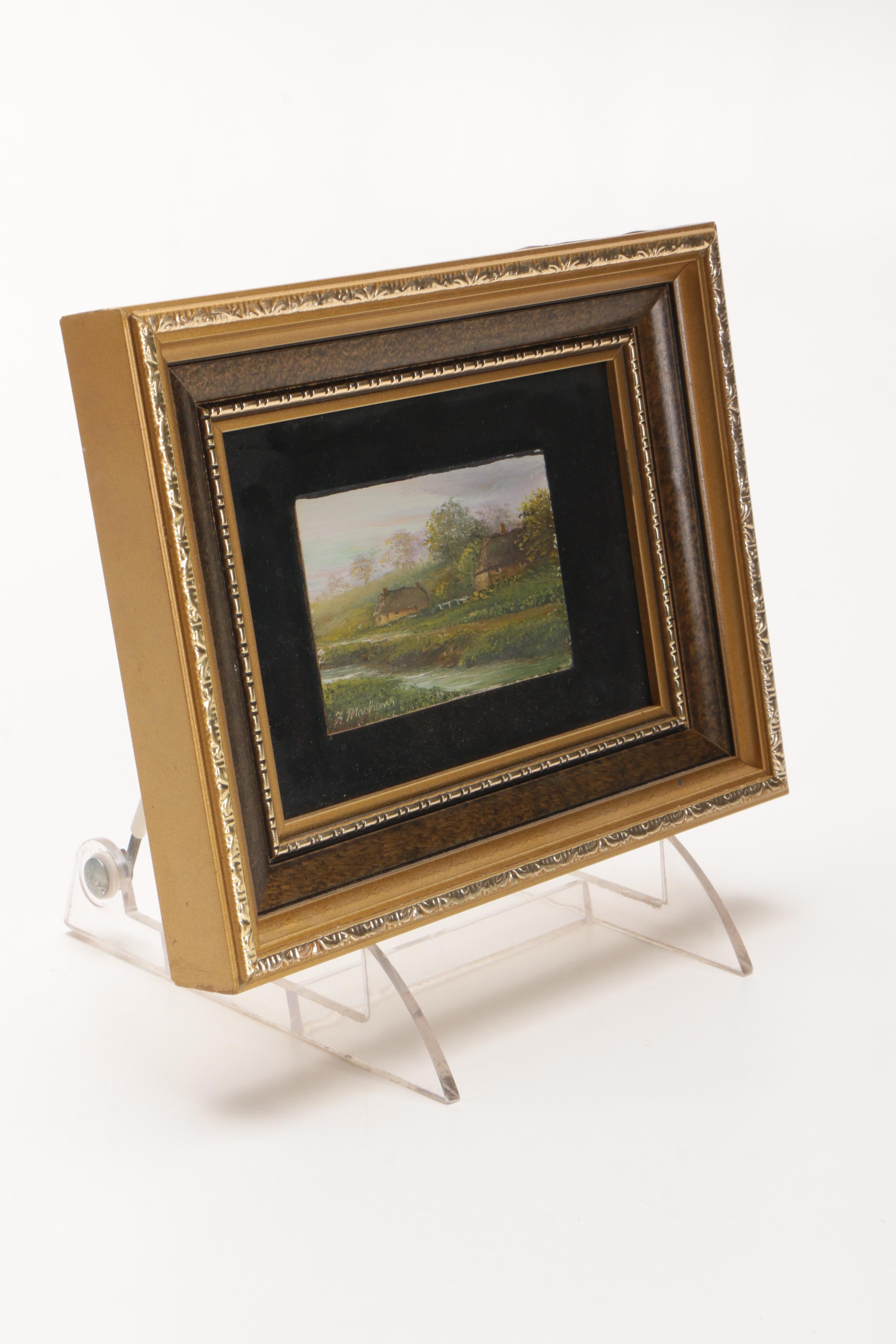 Two F. Maskens Original Oil Paintings Of Landscapes