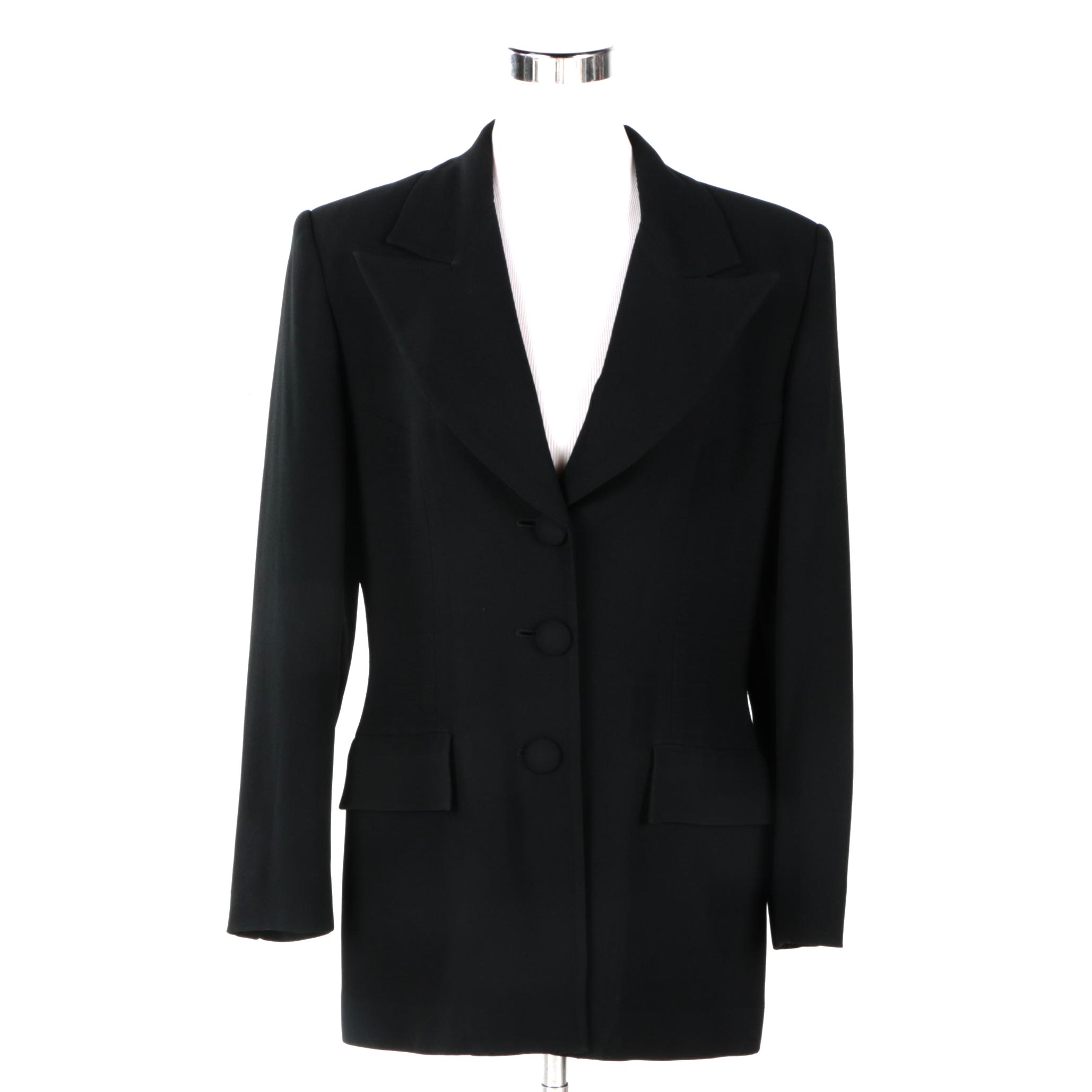 Christian Dior Black Women's Tuxedo Style Blazer