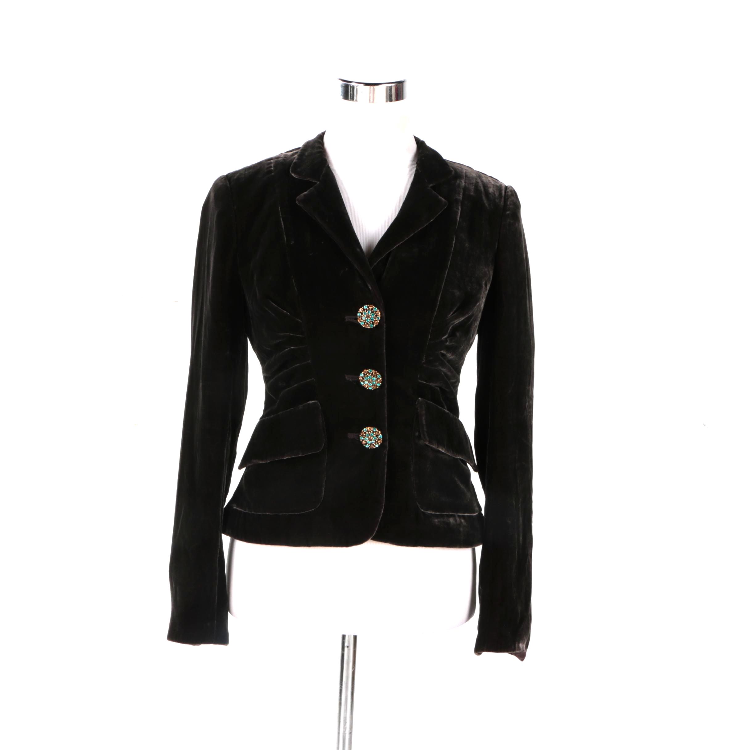 Women's Kay Unger New York Black Velvet Jacket