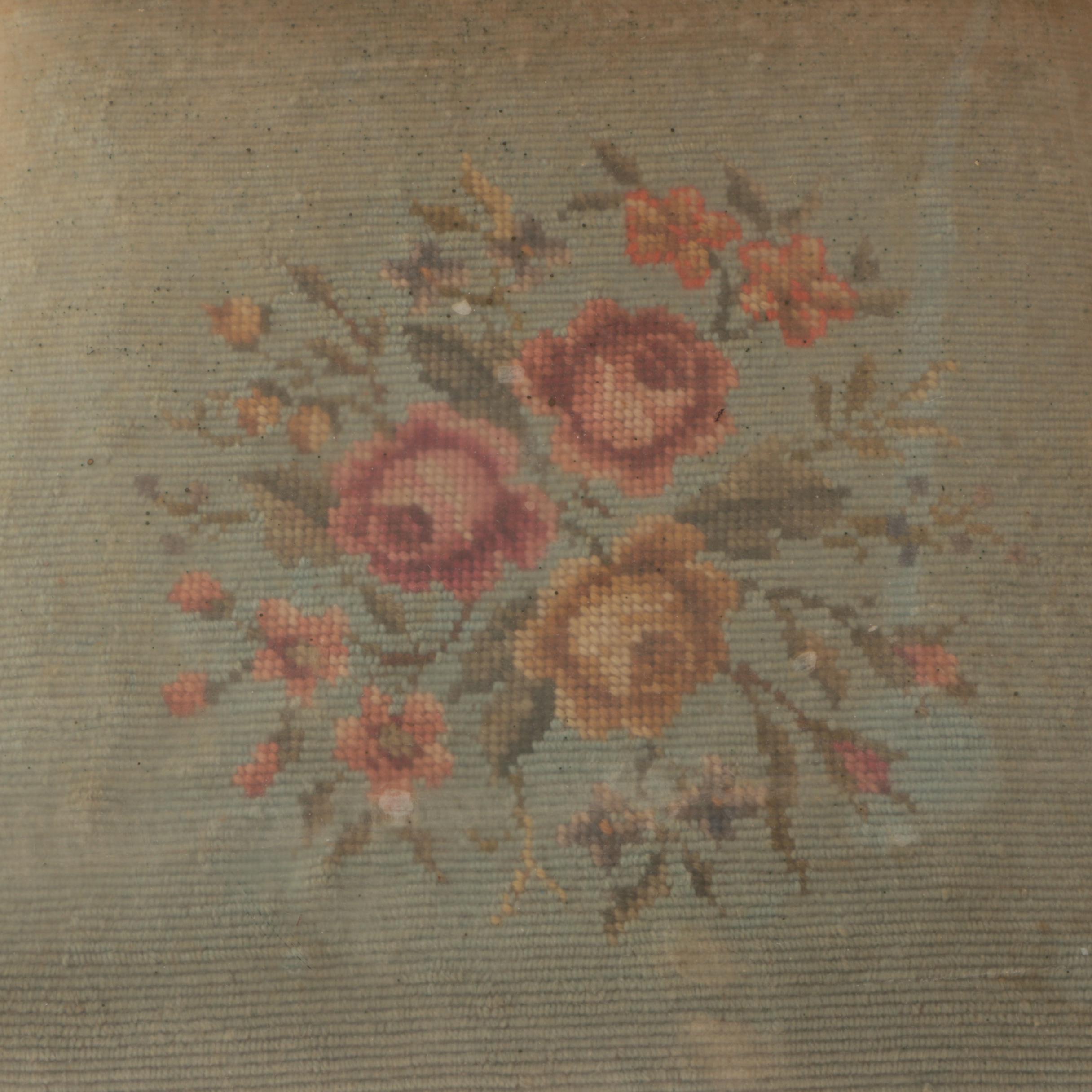 Vintage Rocking Chair With Needlepoint Seat