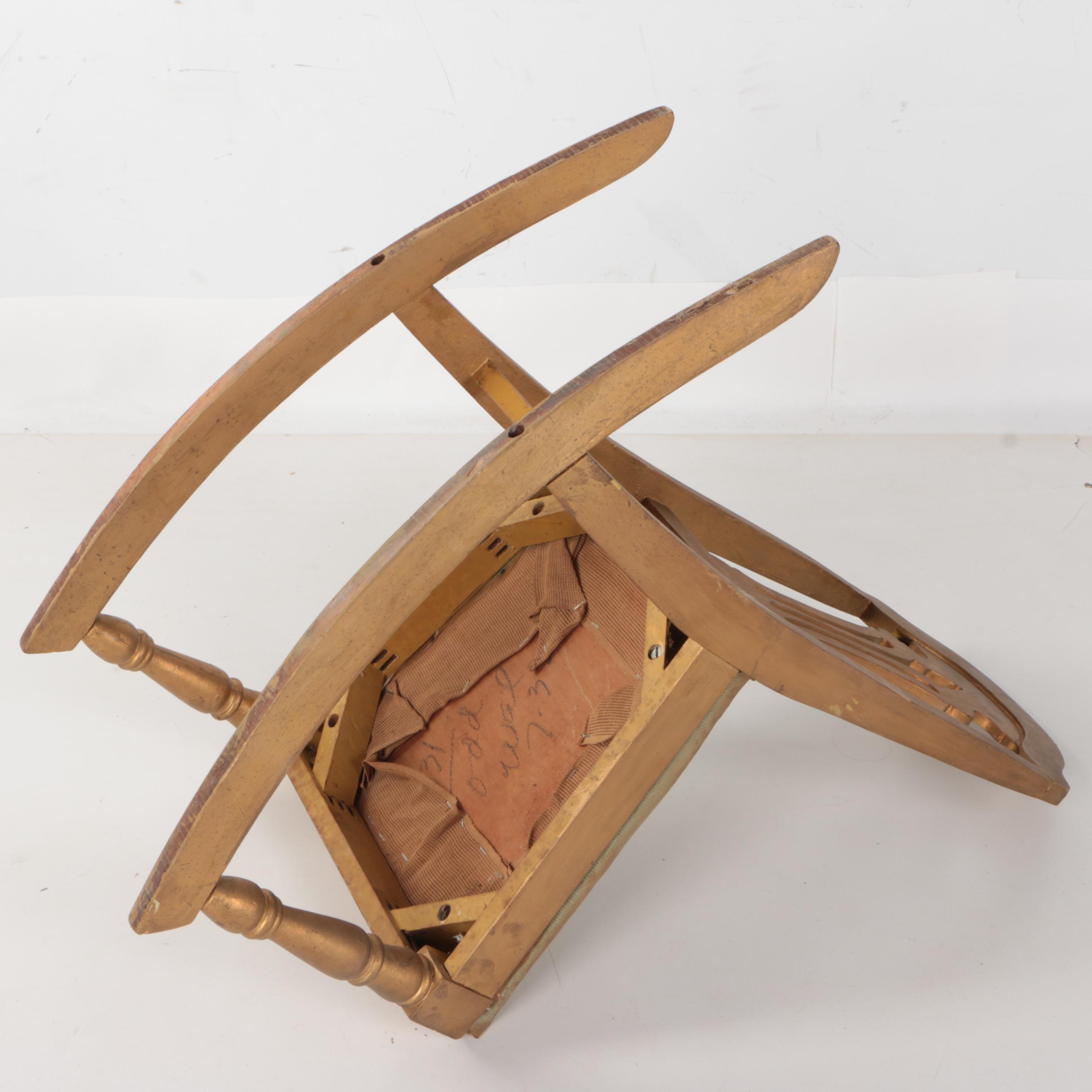 Vintage Rocking Chair With Needlepoint Seat