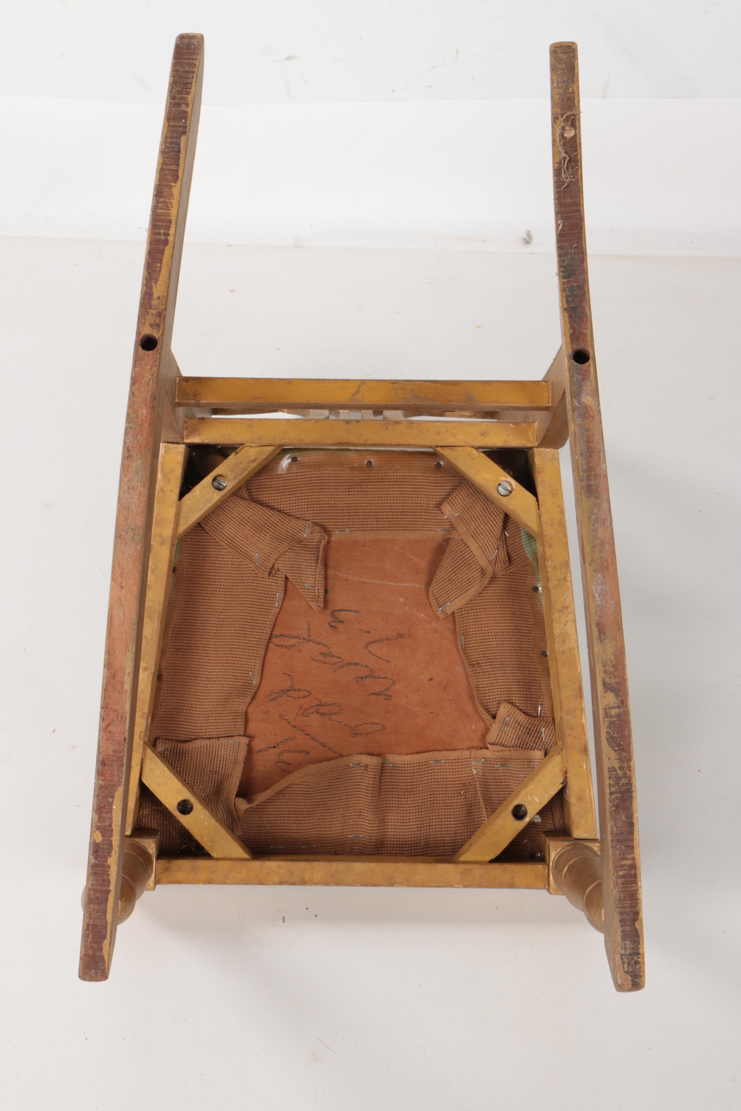 Vintage Rocking Chair With Needlepoint Seat