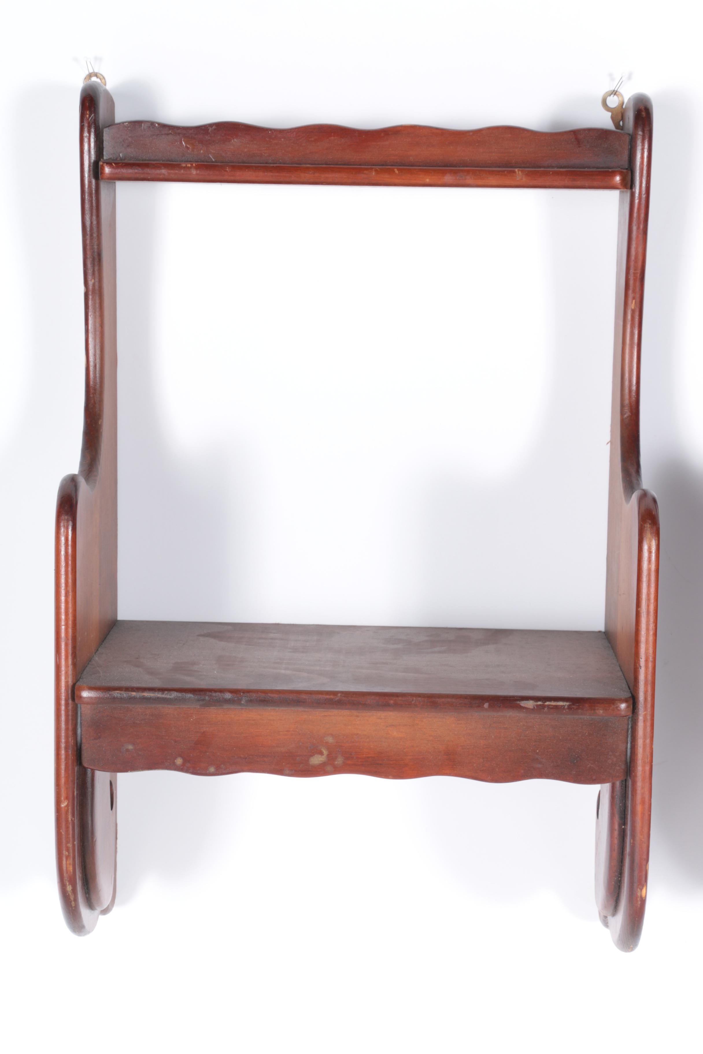 Pair of Wooden Wall Mounted Shelves