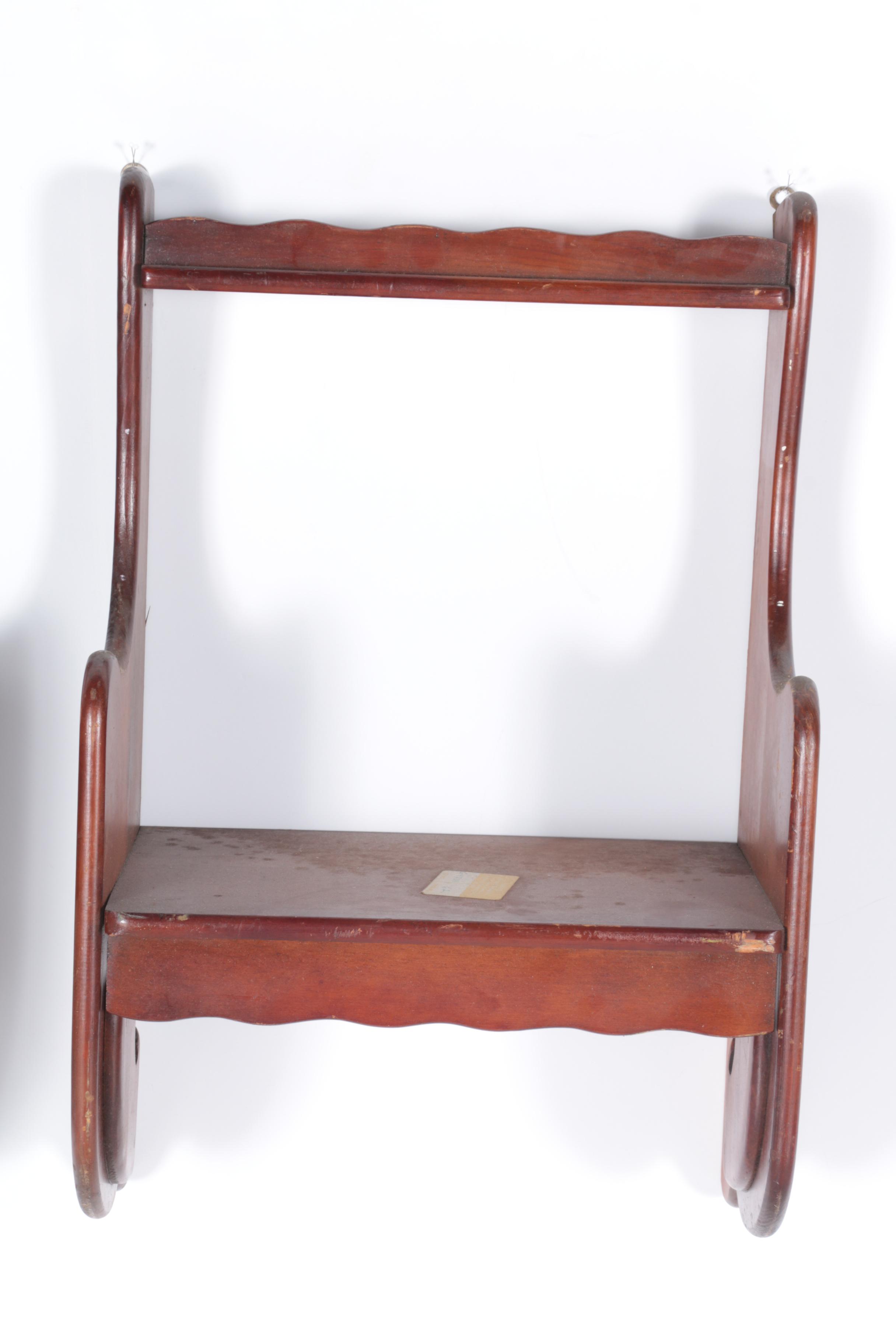 Pair of Wooden Wall Mounted Shelves