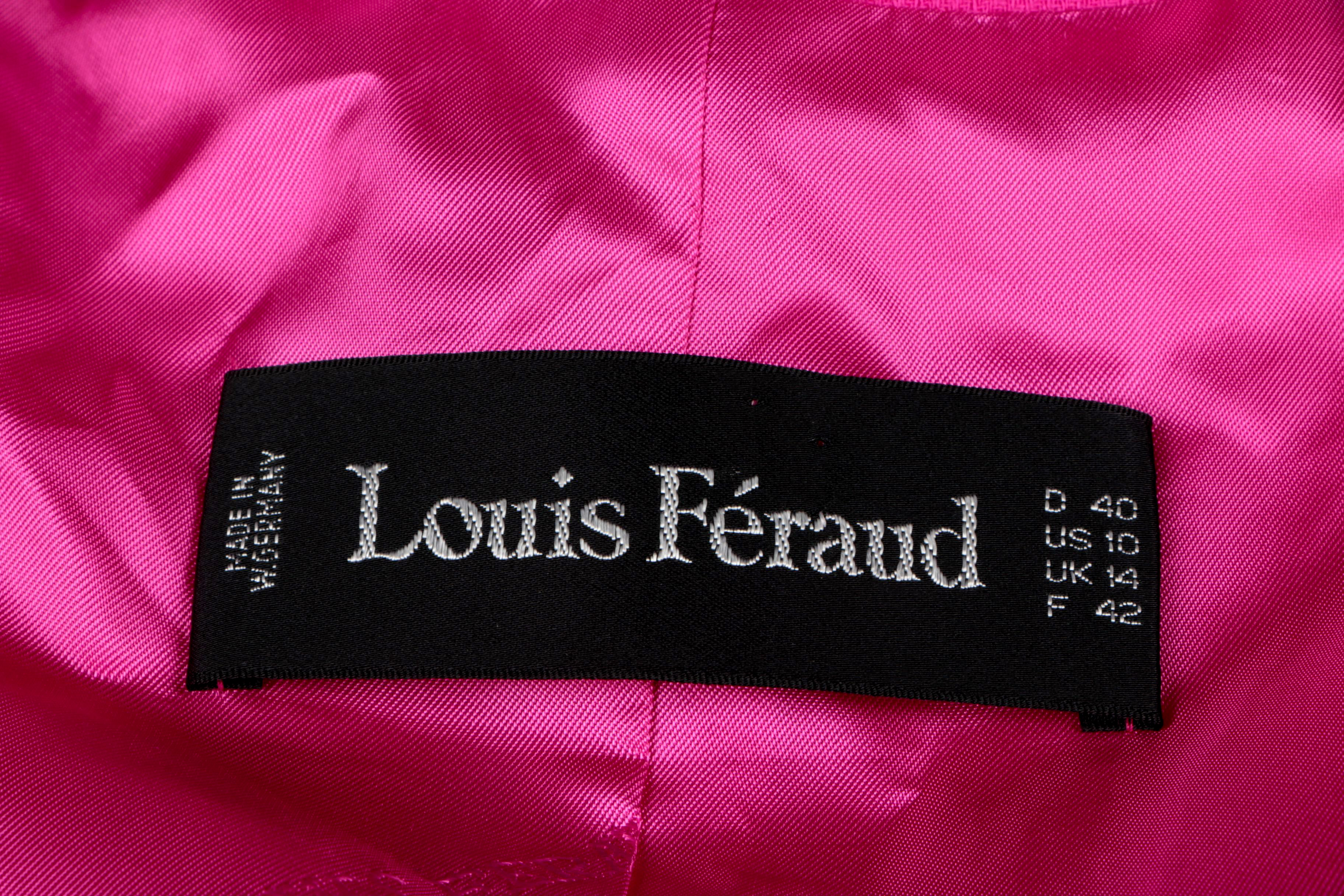 Louis Feraud Raspberry Pink Wool Tweed Suit