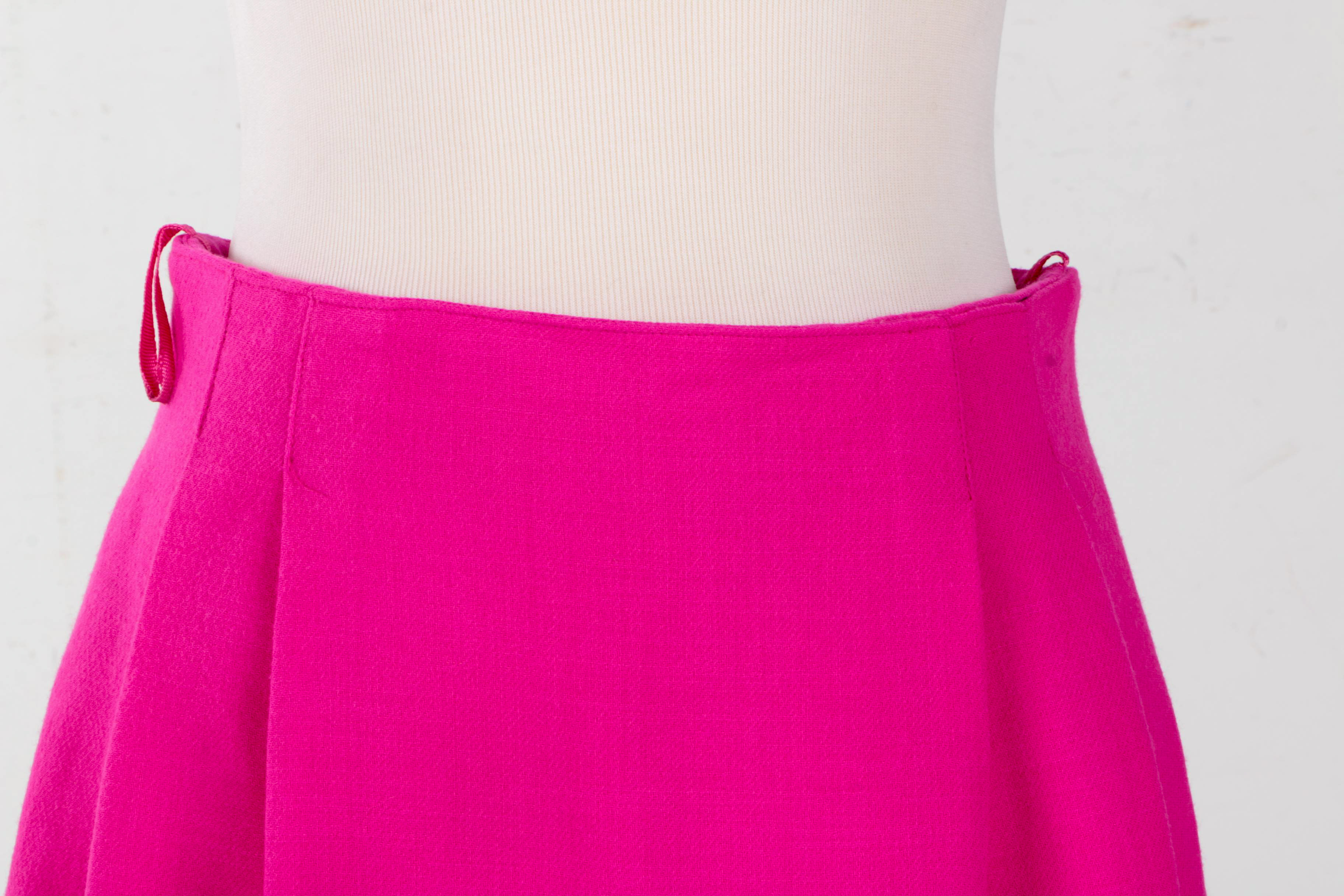 Louis Feraud Raspberry Pink Wool Tweed Suit